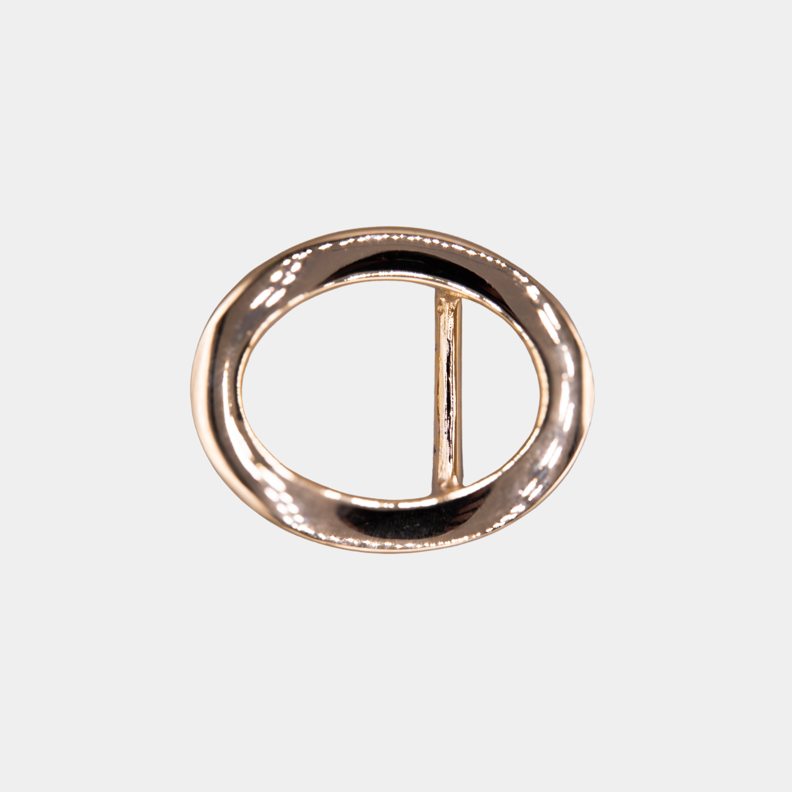 25mm Solid Brass Oval Buckle - Light Gold Palladium - 1344/25/G