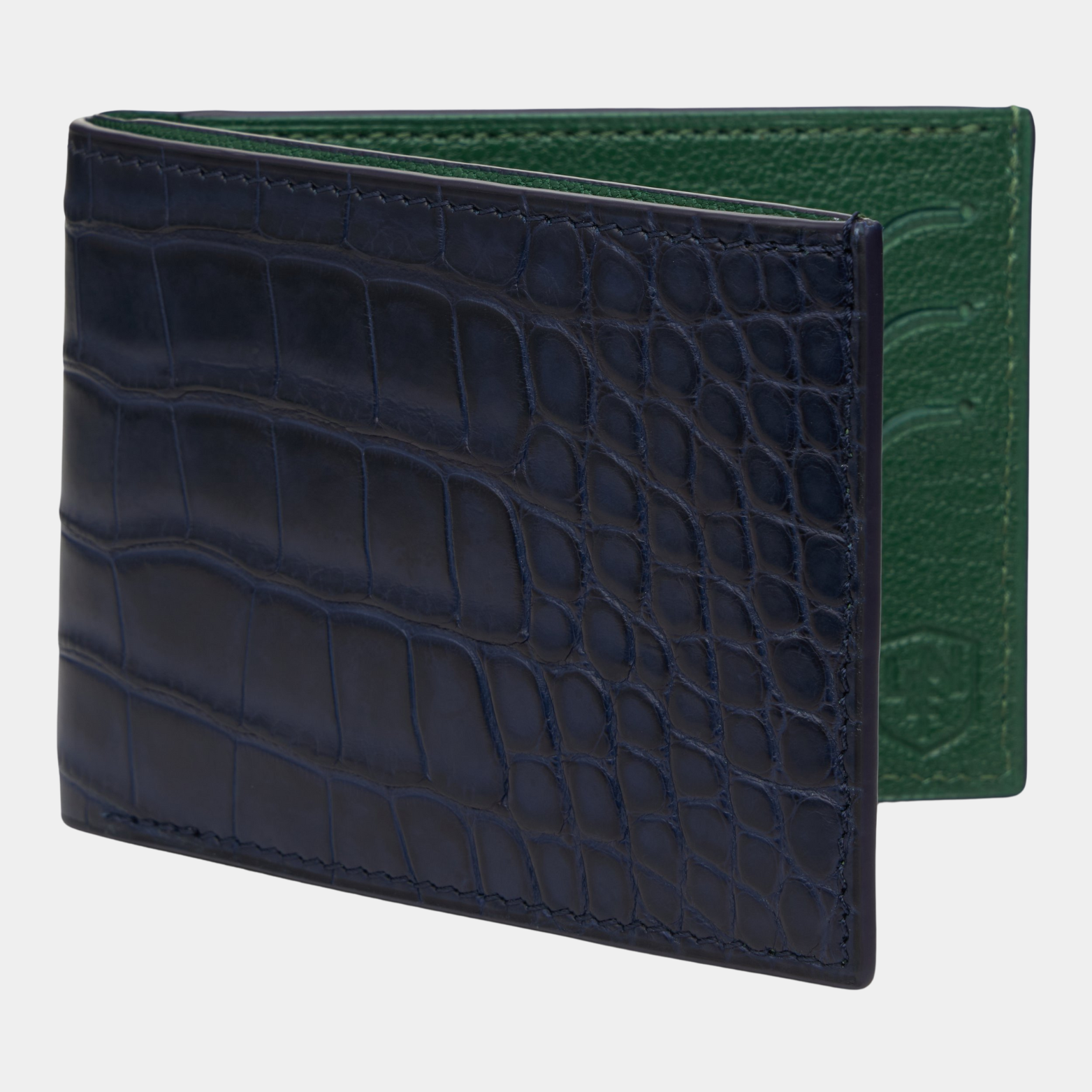 American Alligator Sport Bifold - Ink & Green