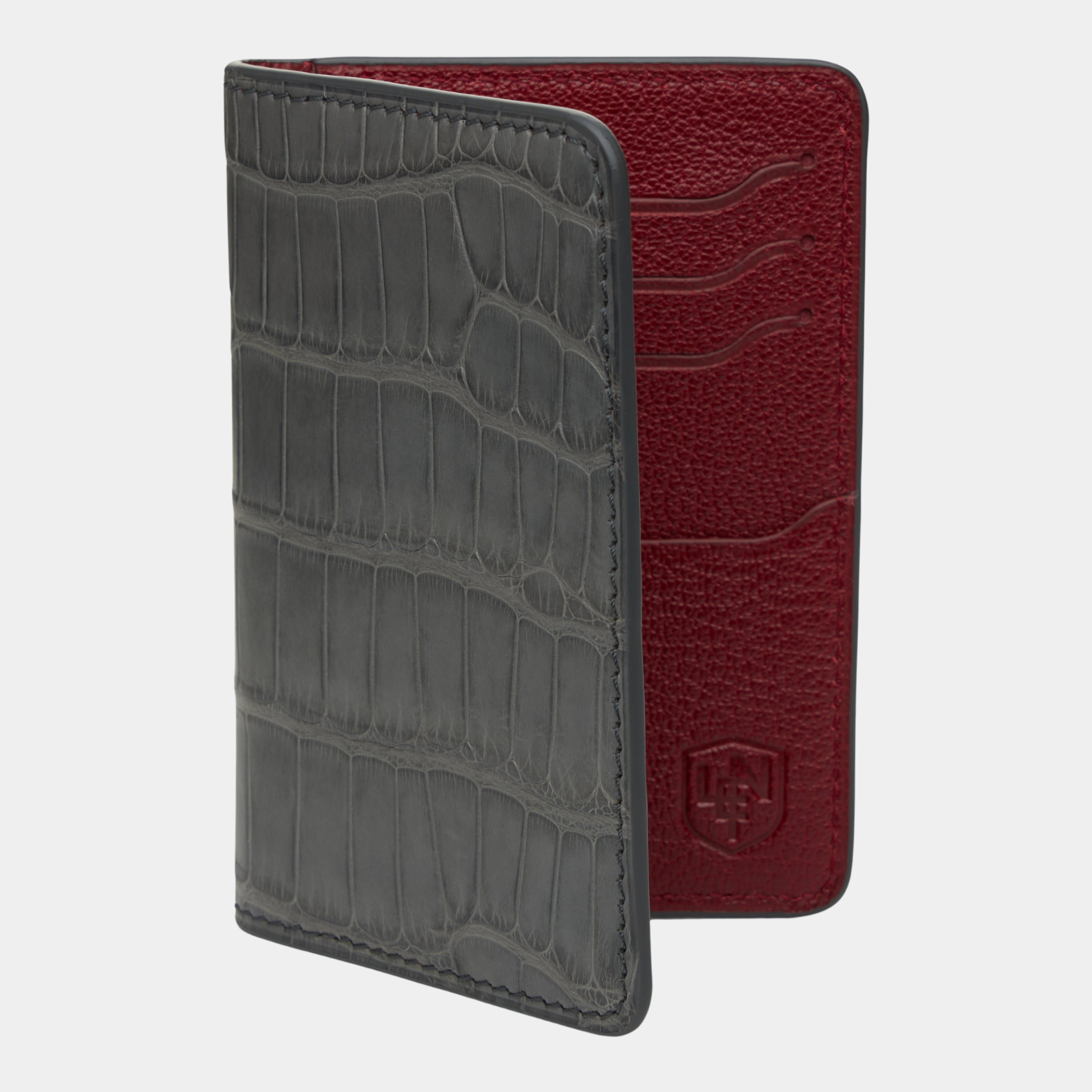American Alligator Sport Organizer - Grey & Oxblood