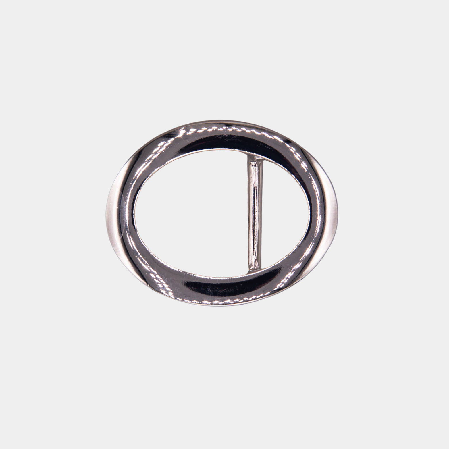 25mm Solid Brass Oval Buckle - Palladium - 1344/25/N