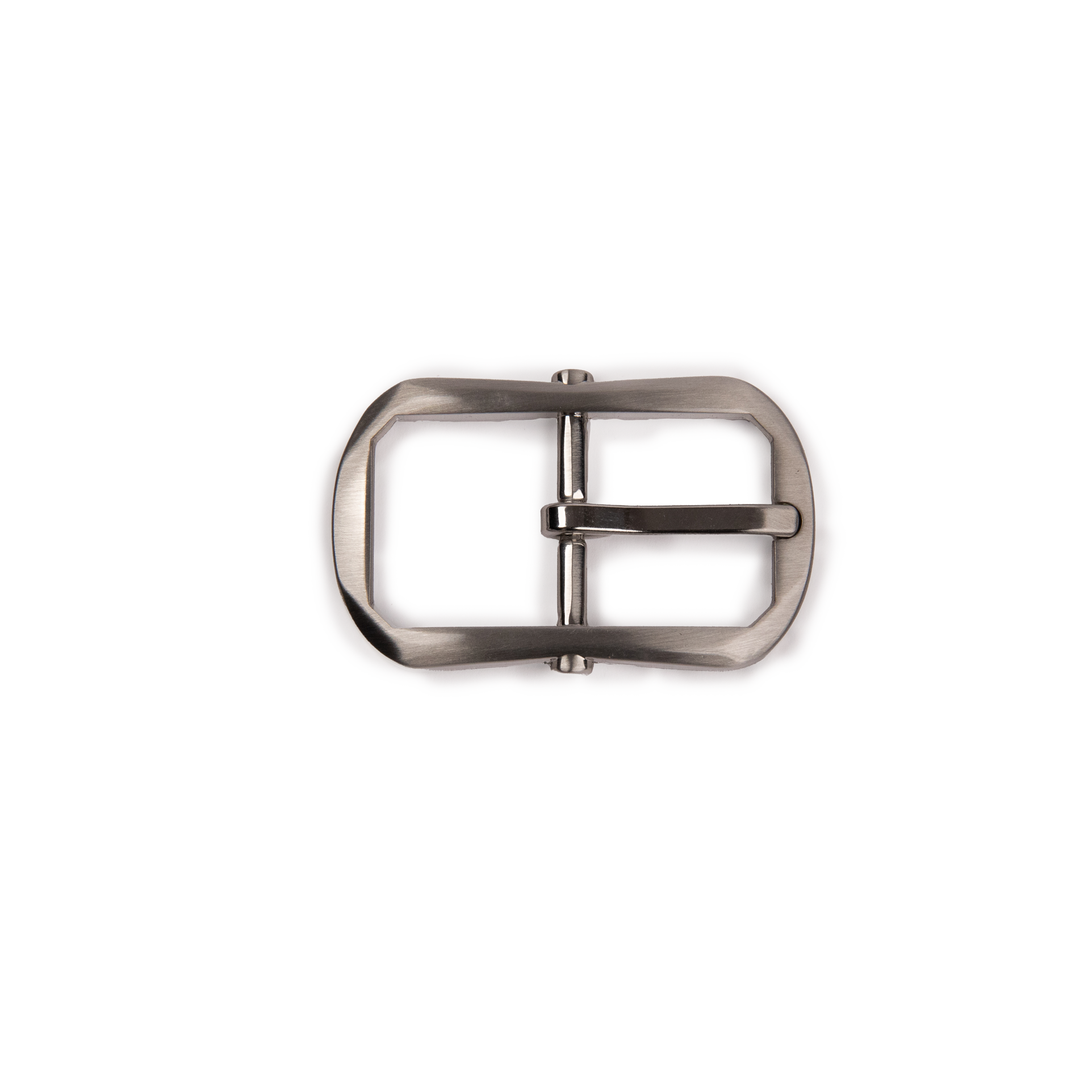 25mm Solid Brass Oval Heel Bar Buckle - Brushed Light Nickel - 1654/25/N