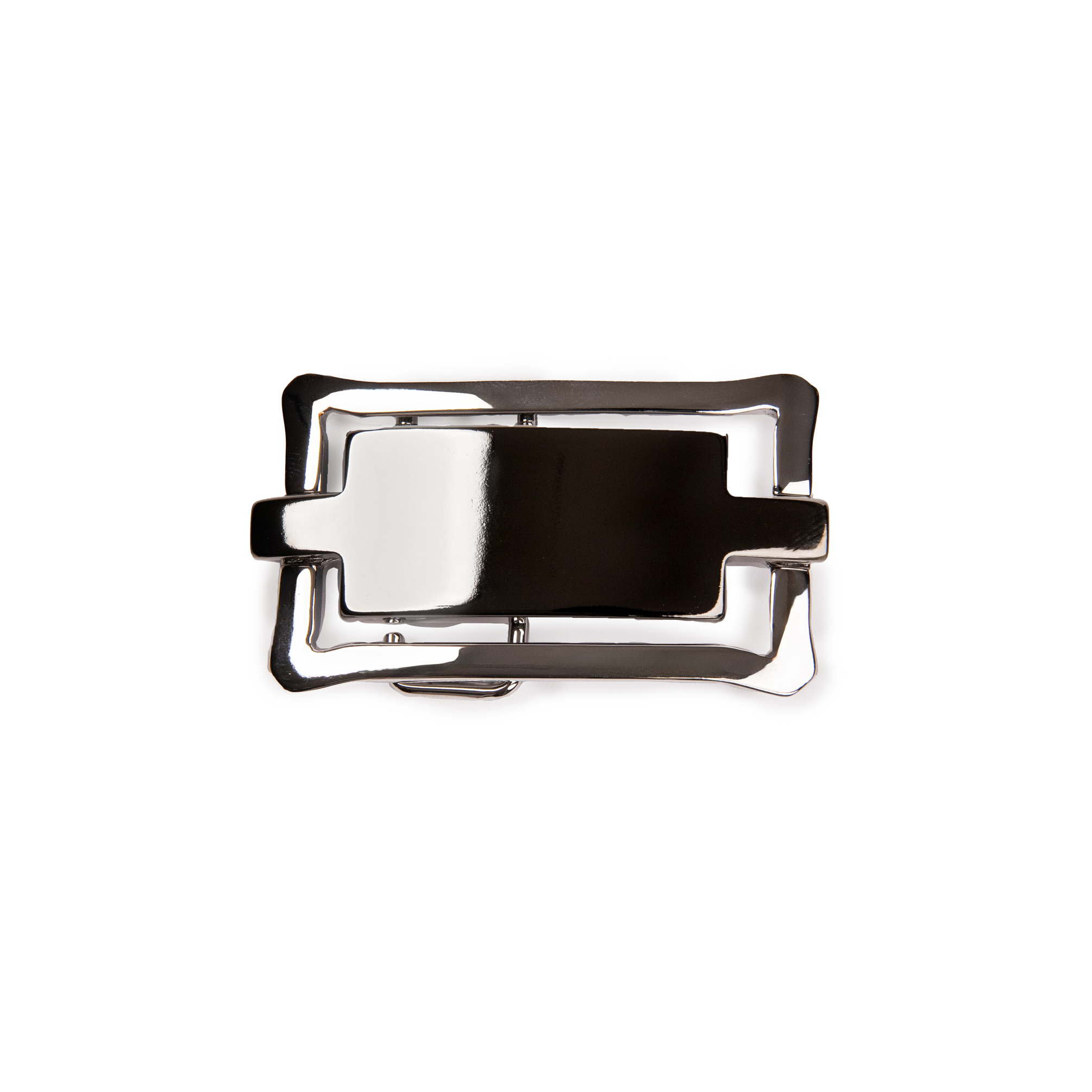 25mm Rectangular Inset Buckle - Shiny Gunmetal Palladium - 1691/25/N