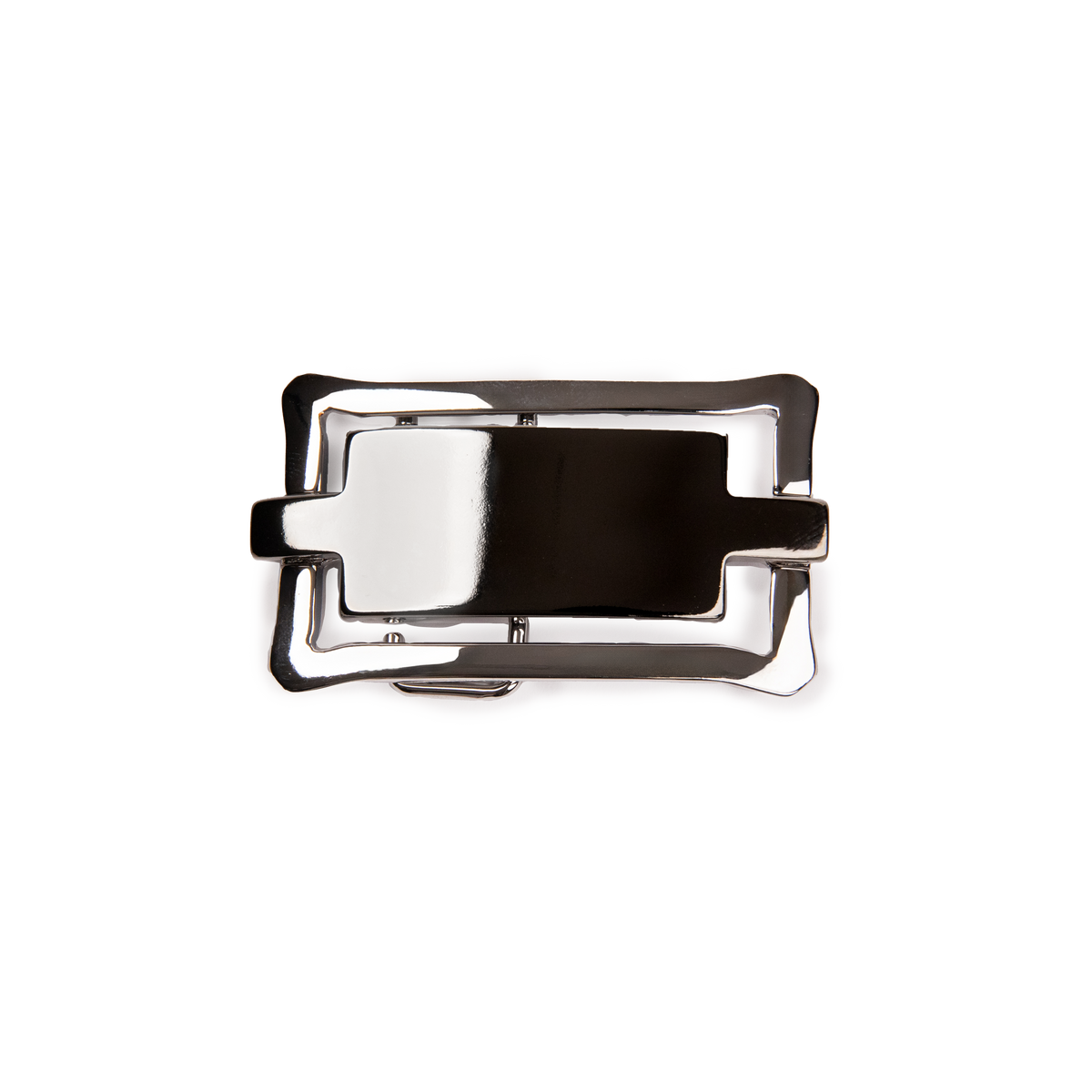 25mm Rectangular Inset Buckle - Shiny Gunmetal Palladium - 1691/25/N