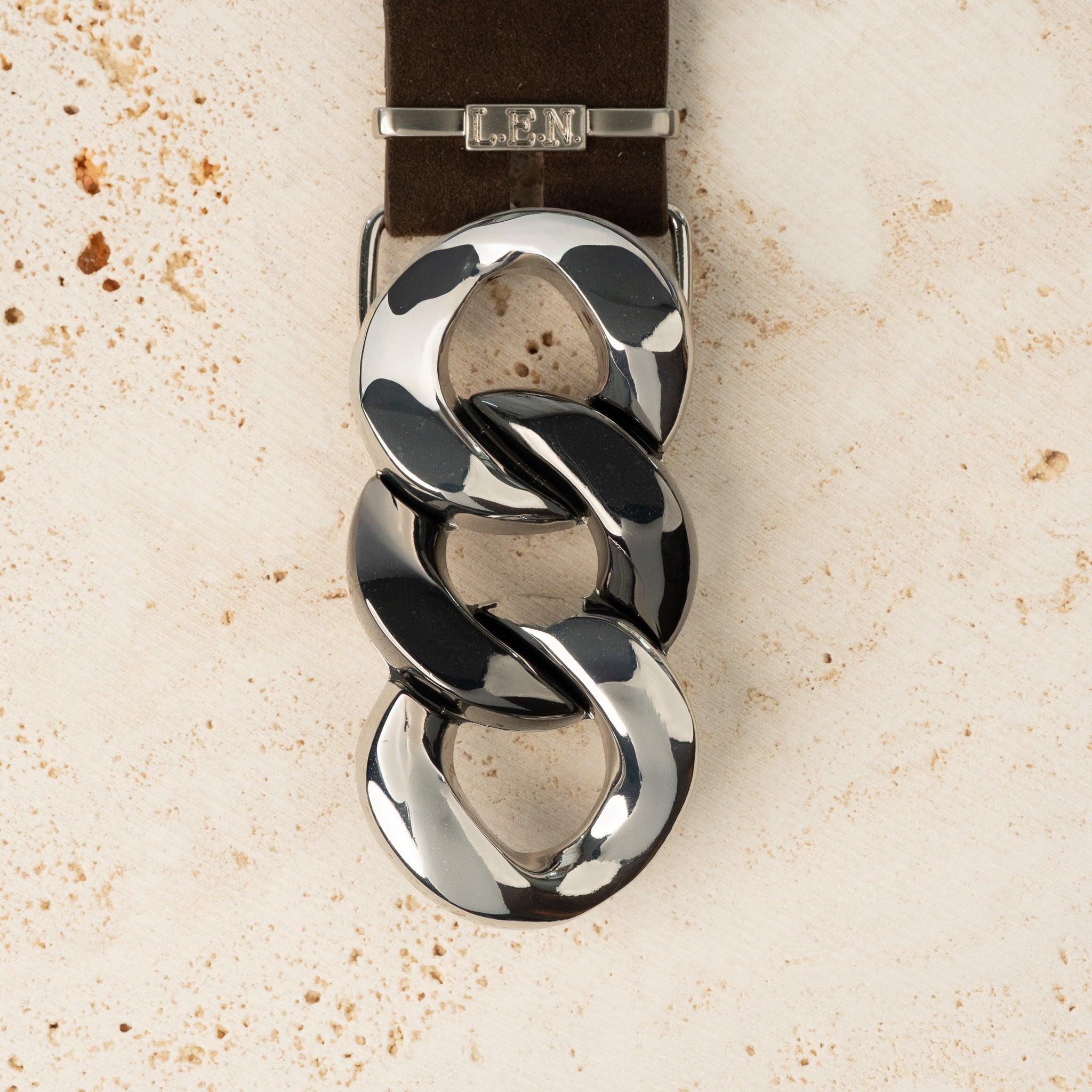 35mm Dual Finish Chain Buckle - Shiny Gunmetal Palladium - 2063/35/N