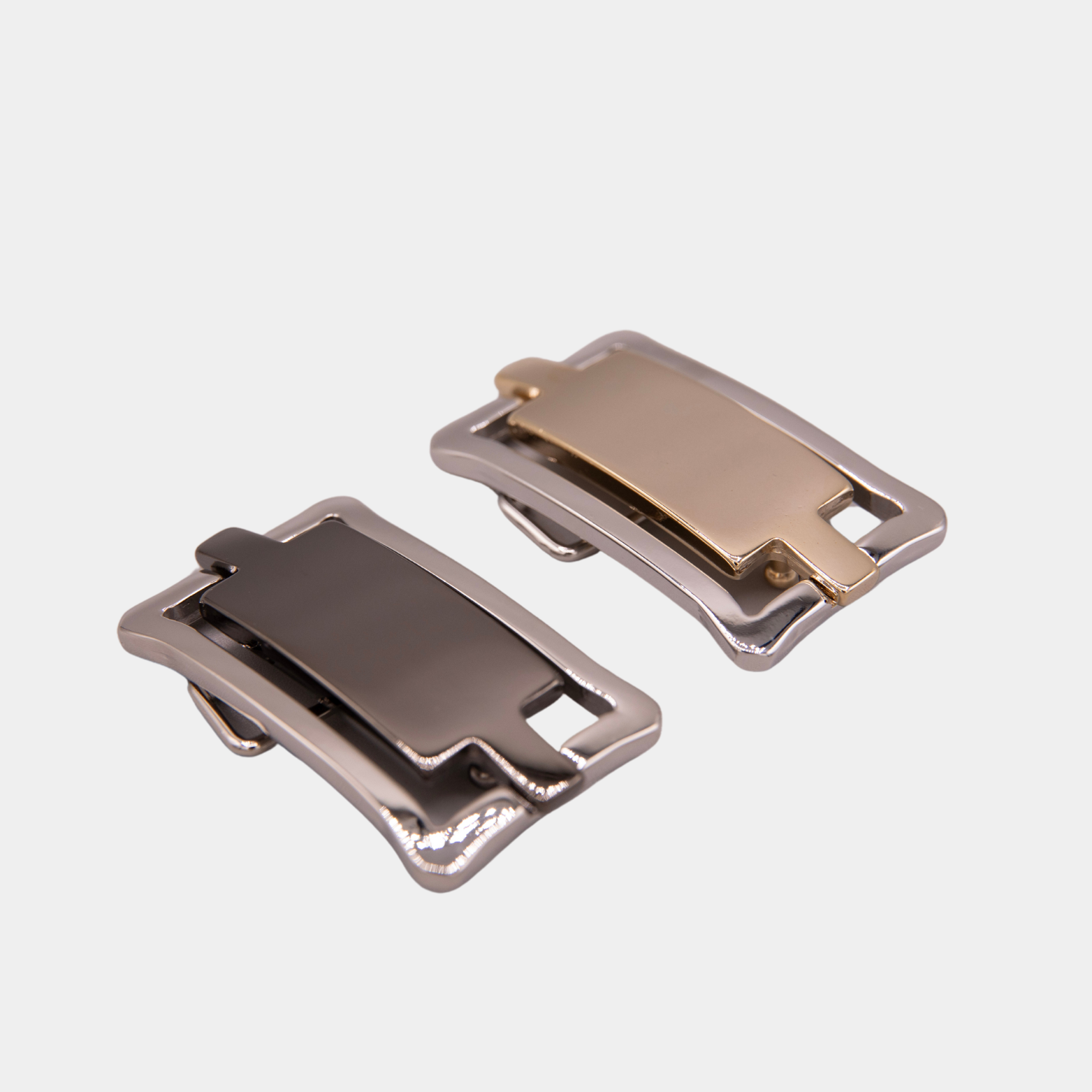 25mm Rectangular Inset Buckle - Shiny Gunmetal Palladium - 1691/25/N