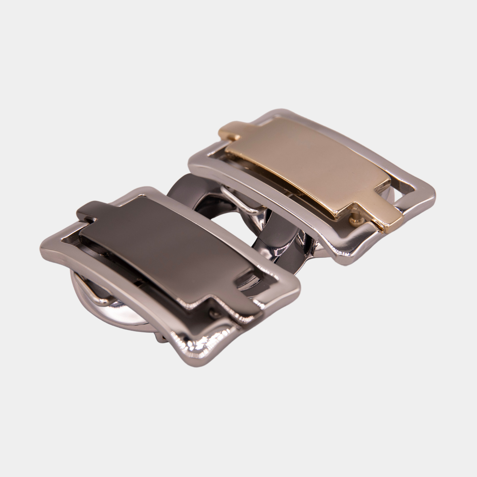 25mm Rectangular Inset Buckle - Shiny Gunmetal Palladium - 1691/25/N