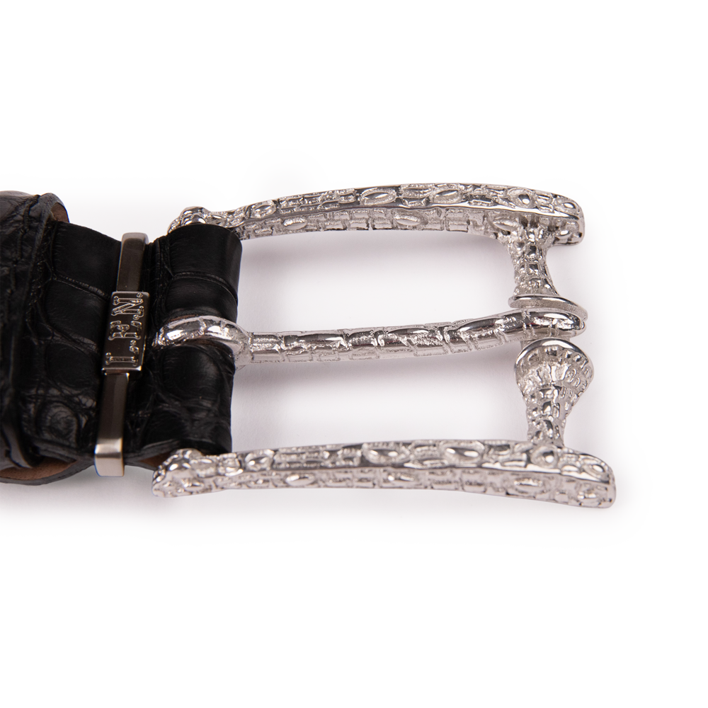 35mm Sterling Silver Buckle with Crocodile Texture 3293-35-SS