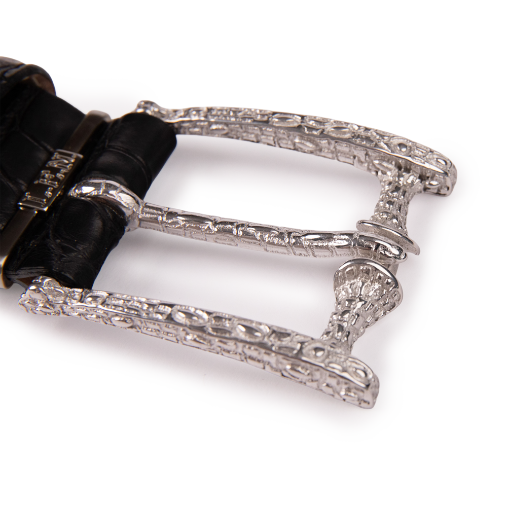 35mm Sterling Silver Buckle with Crocodile Texture 3293-35-SS