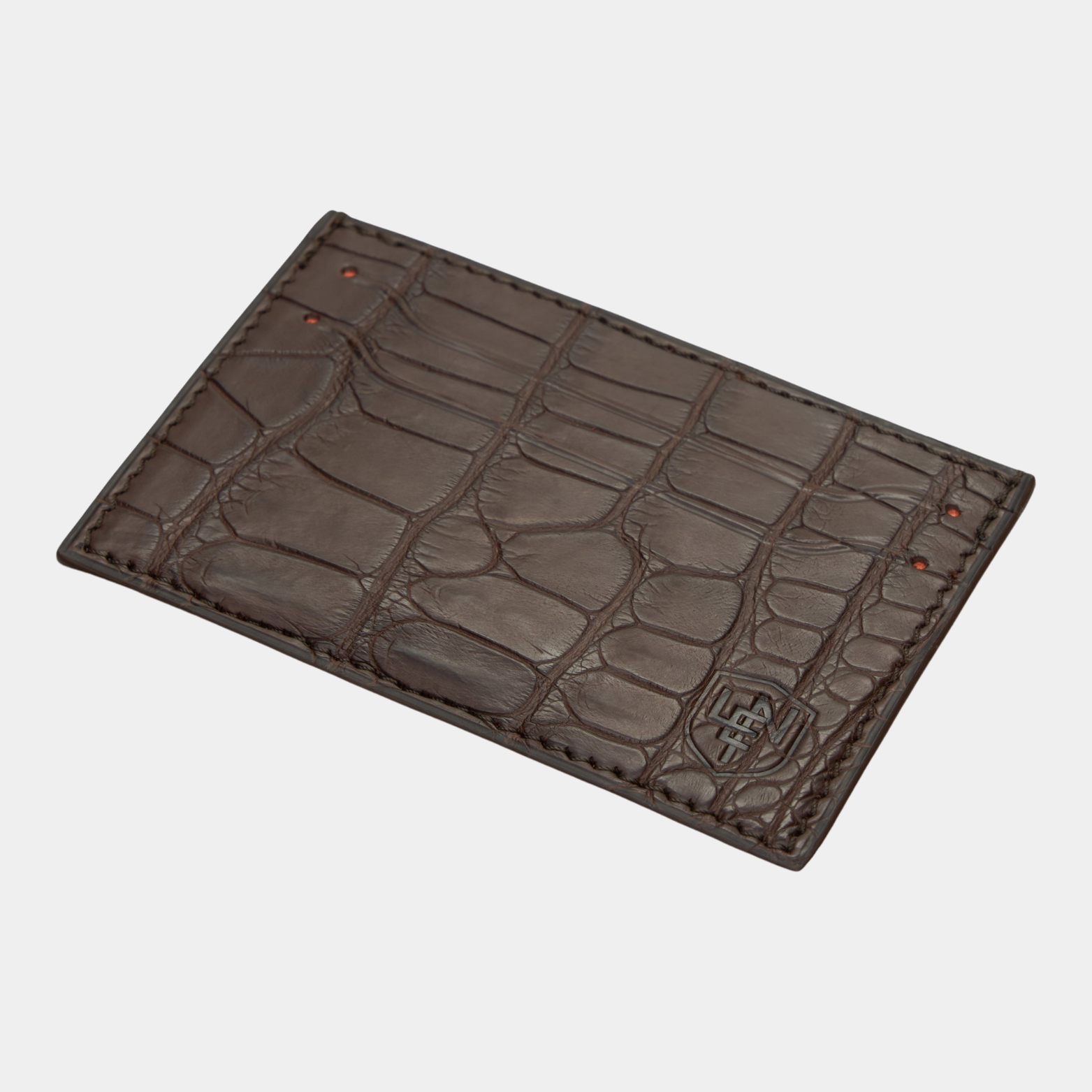 American Alligator Card Case - Brown