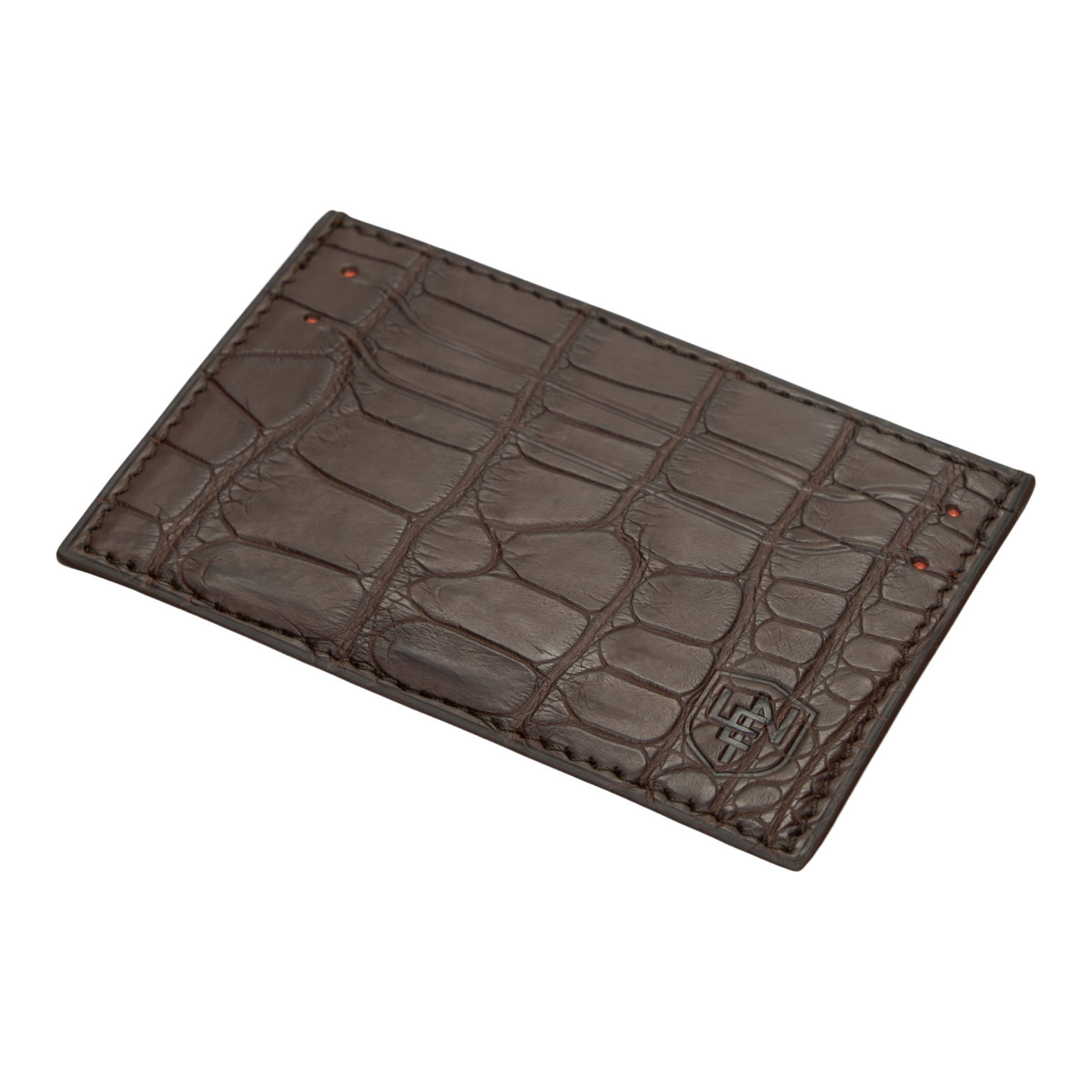 American Alligator Card Case - Brown