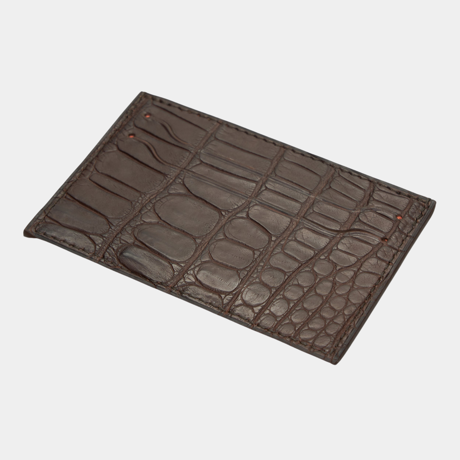 American Alligator Card Case - Brown