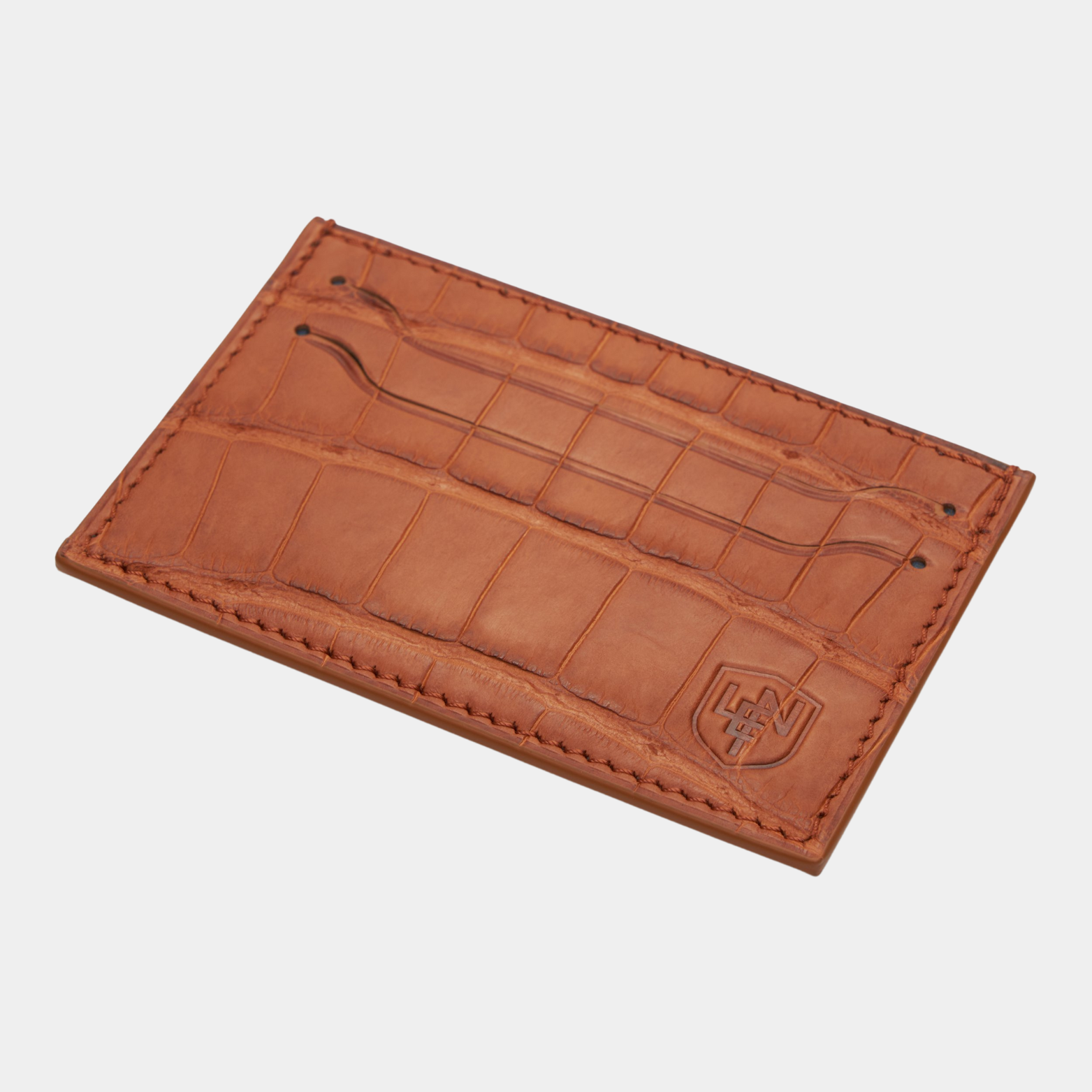 American Alligator Card Case - Cognac