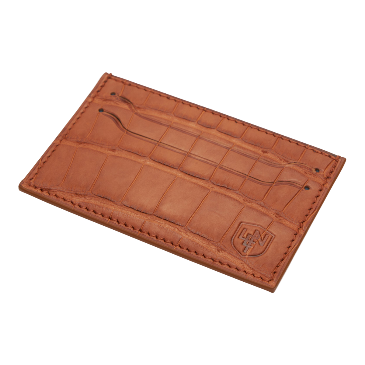 American Alligator Card Case - Cognac