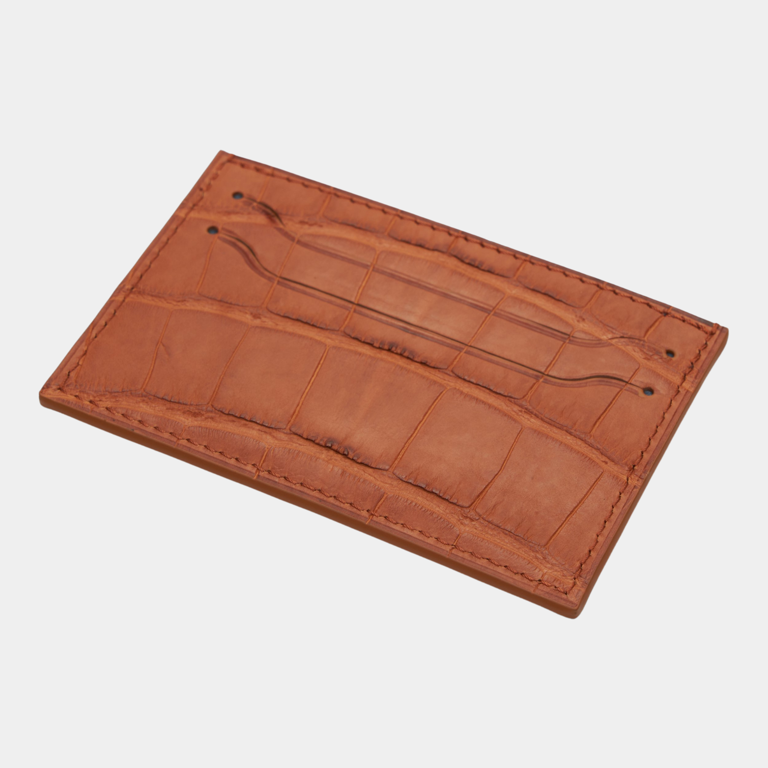American Alligator Card Case - Cognac
