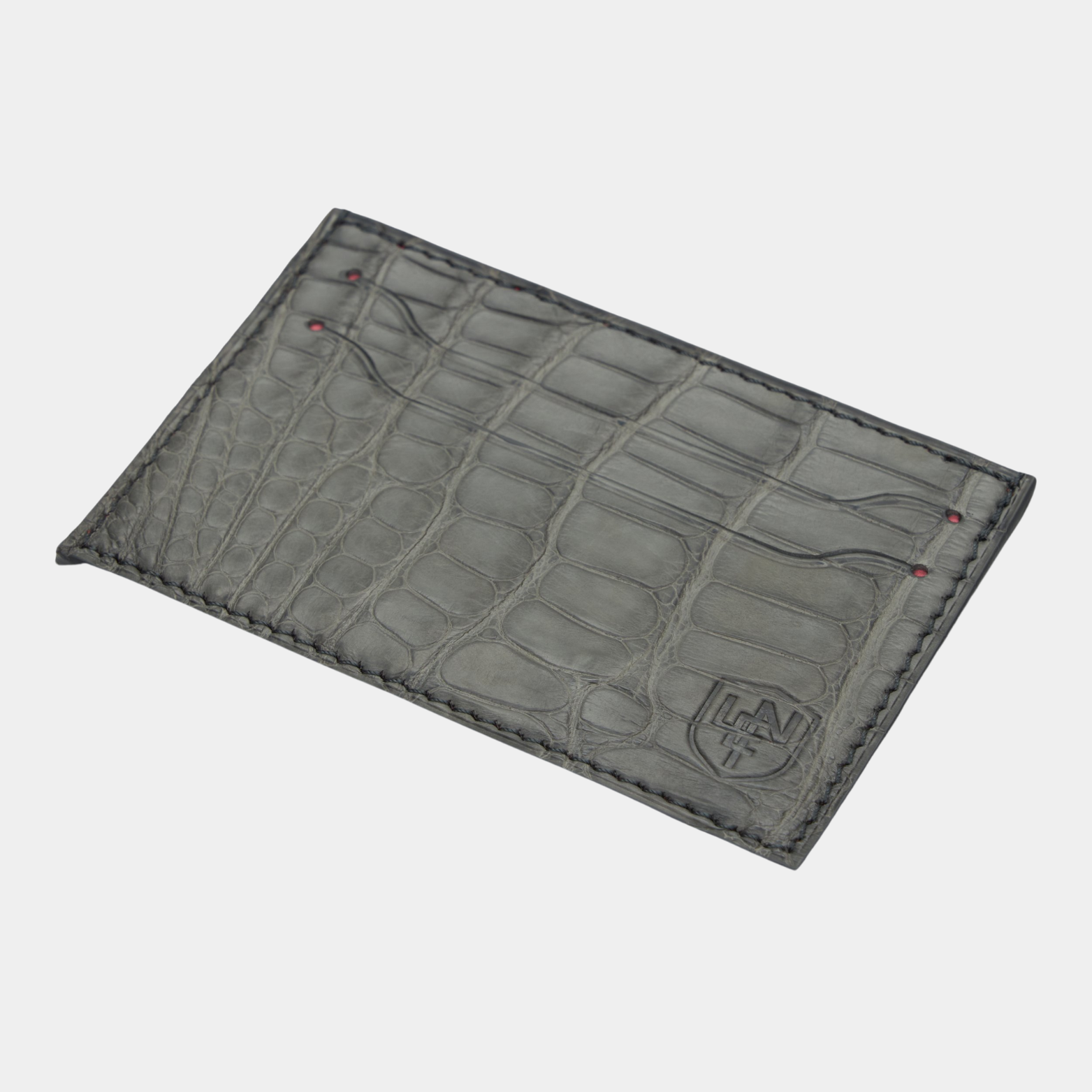 American Alligator Card Case - Grey