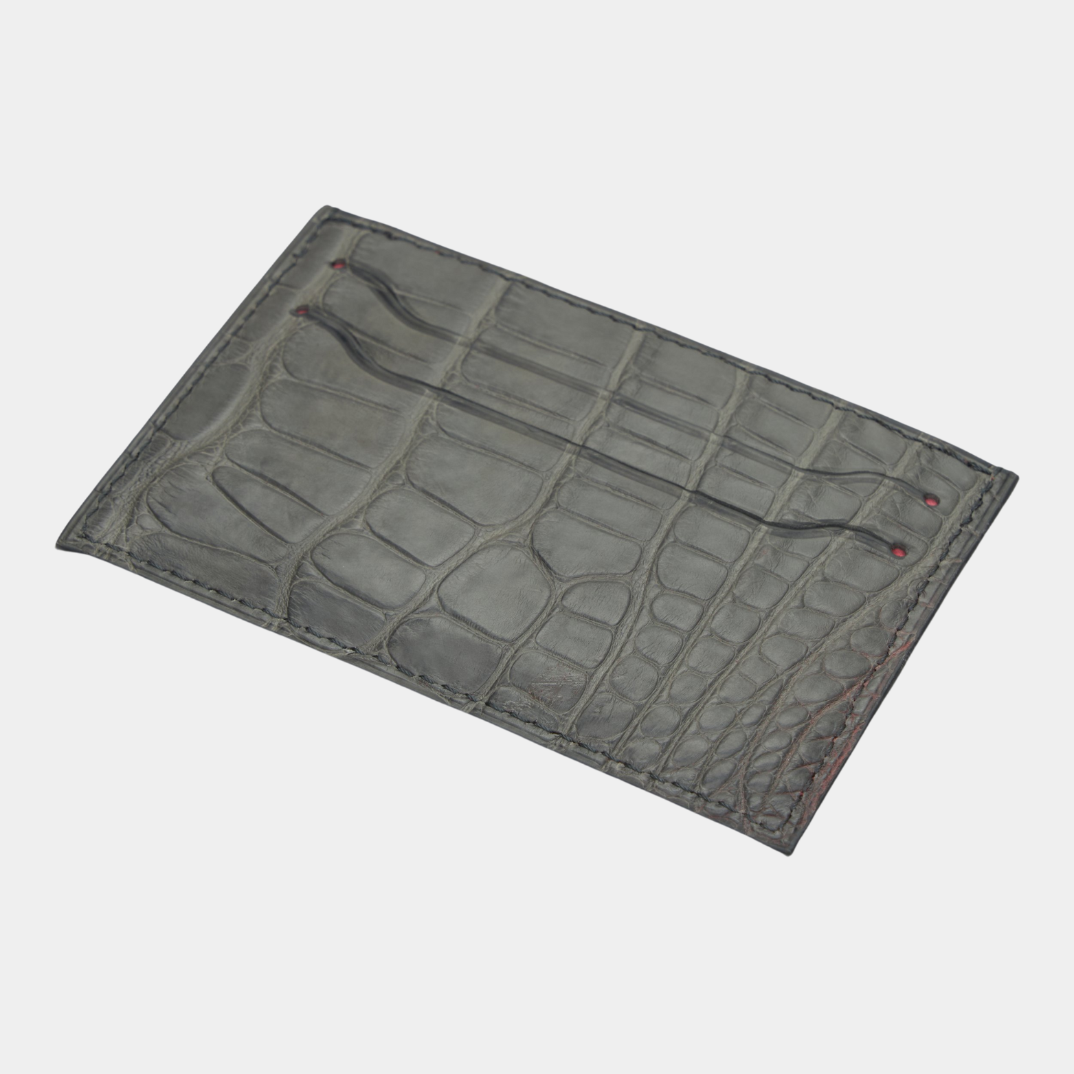 American Alligator Card Case - Grey