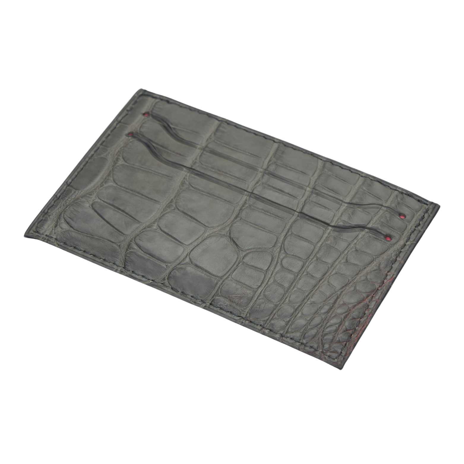 American Alligator Card Case - Grey