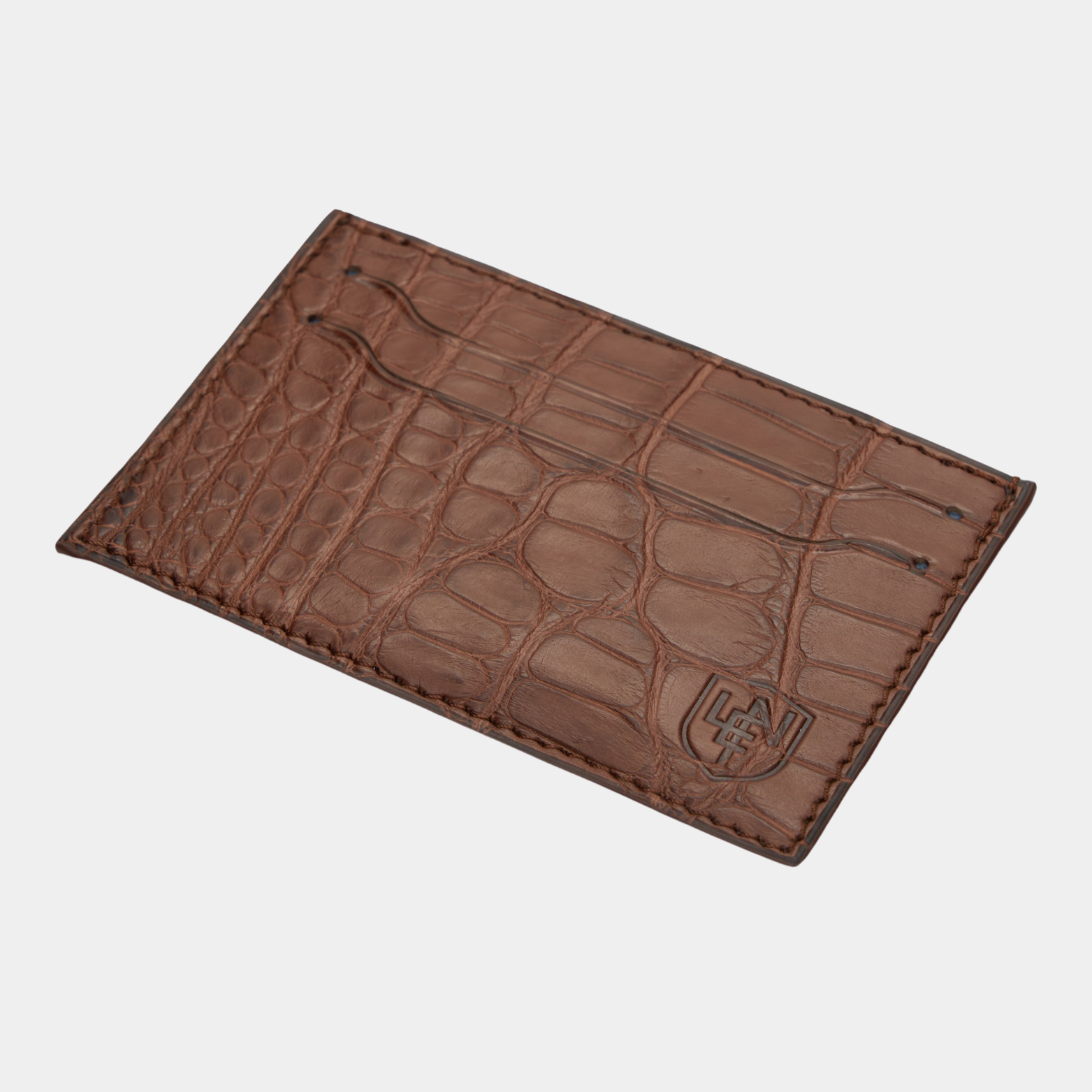 American Alligator Card Case - Tobacco