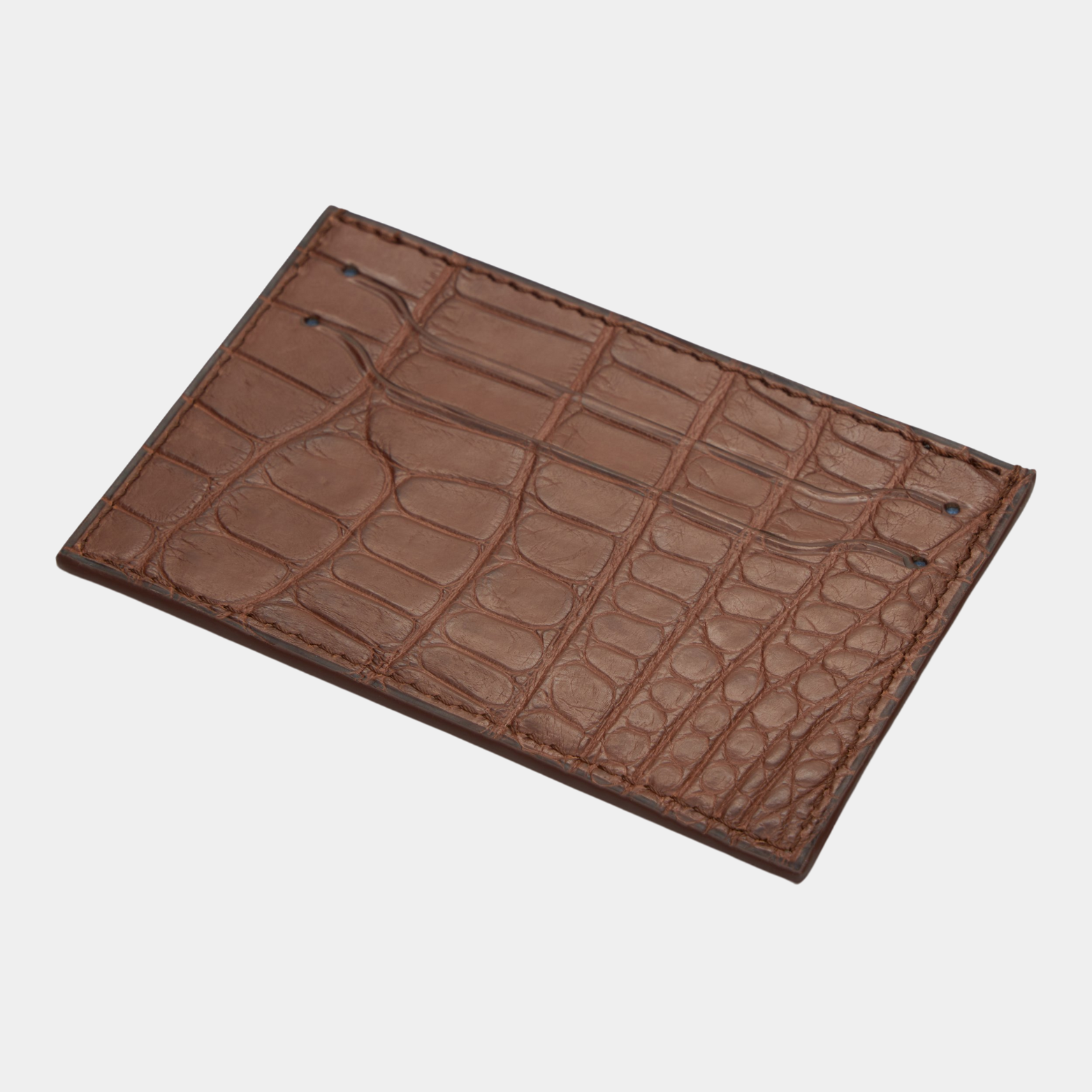 American Alligator Card Case - Tobacco