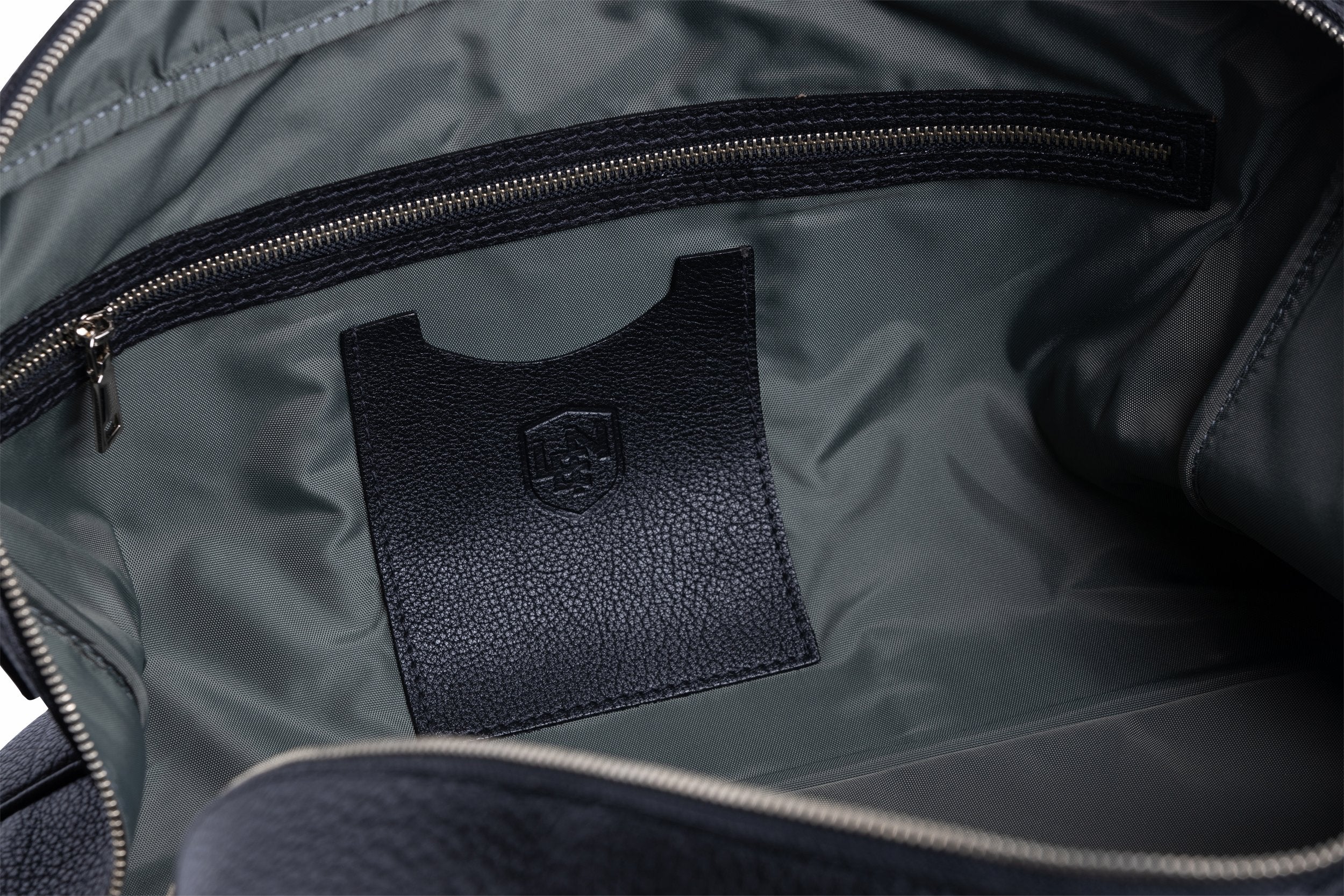 Wool & Ostrich Full Zip Duffel Bag in Oxford Grey