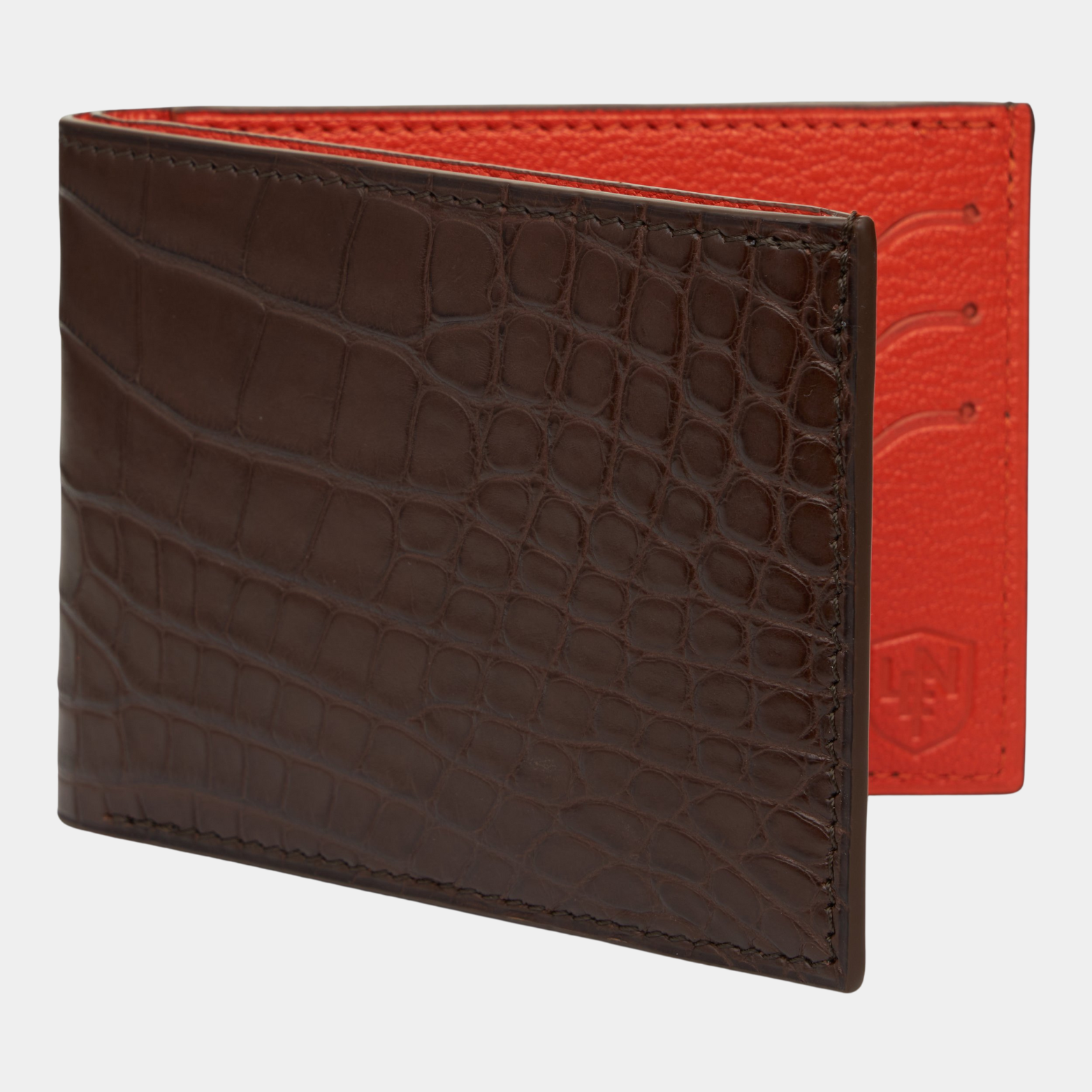 American Alligator Sport Bifold - Brown & Orange