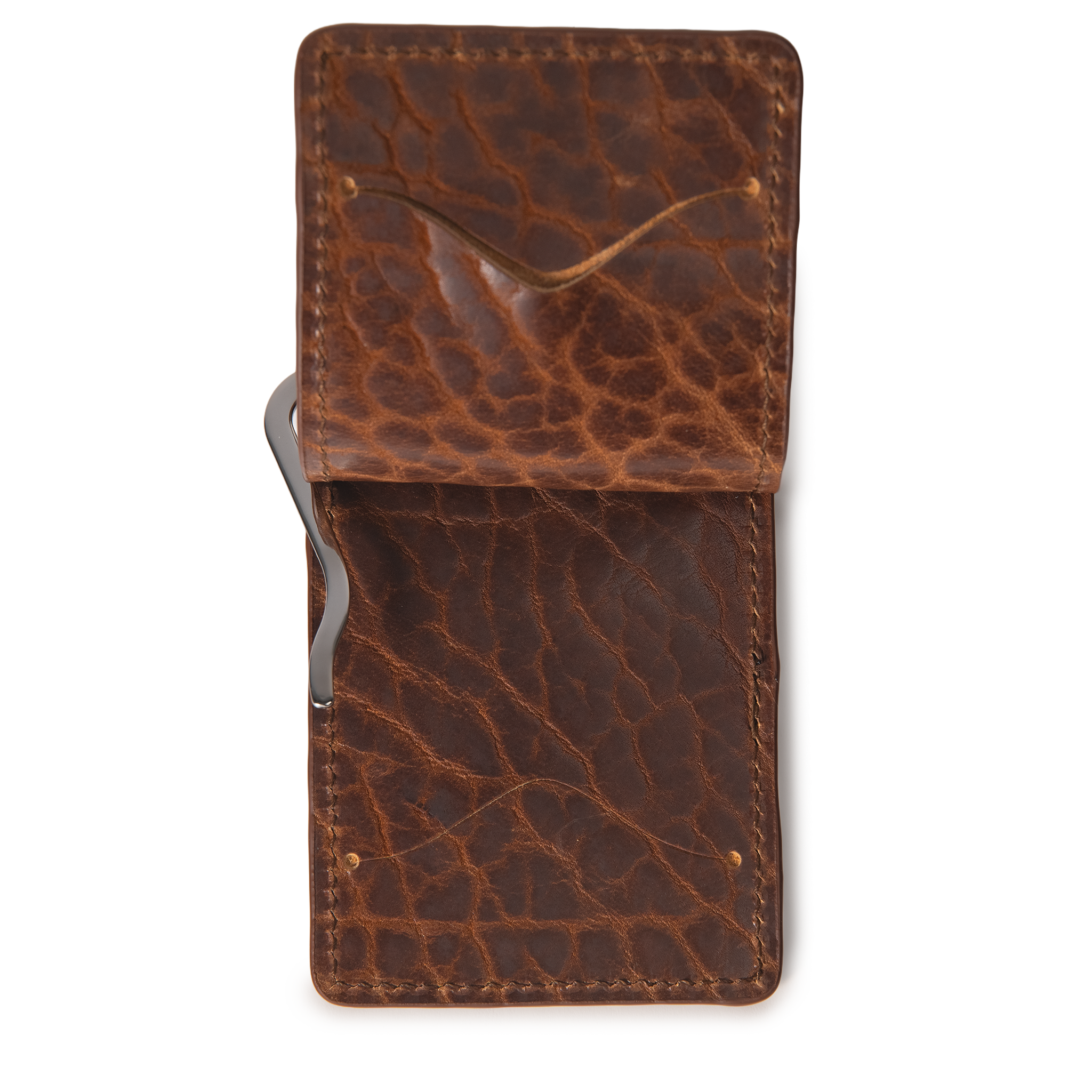 American Bison Money Clip - Cognac