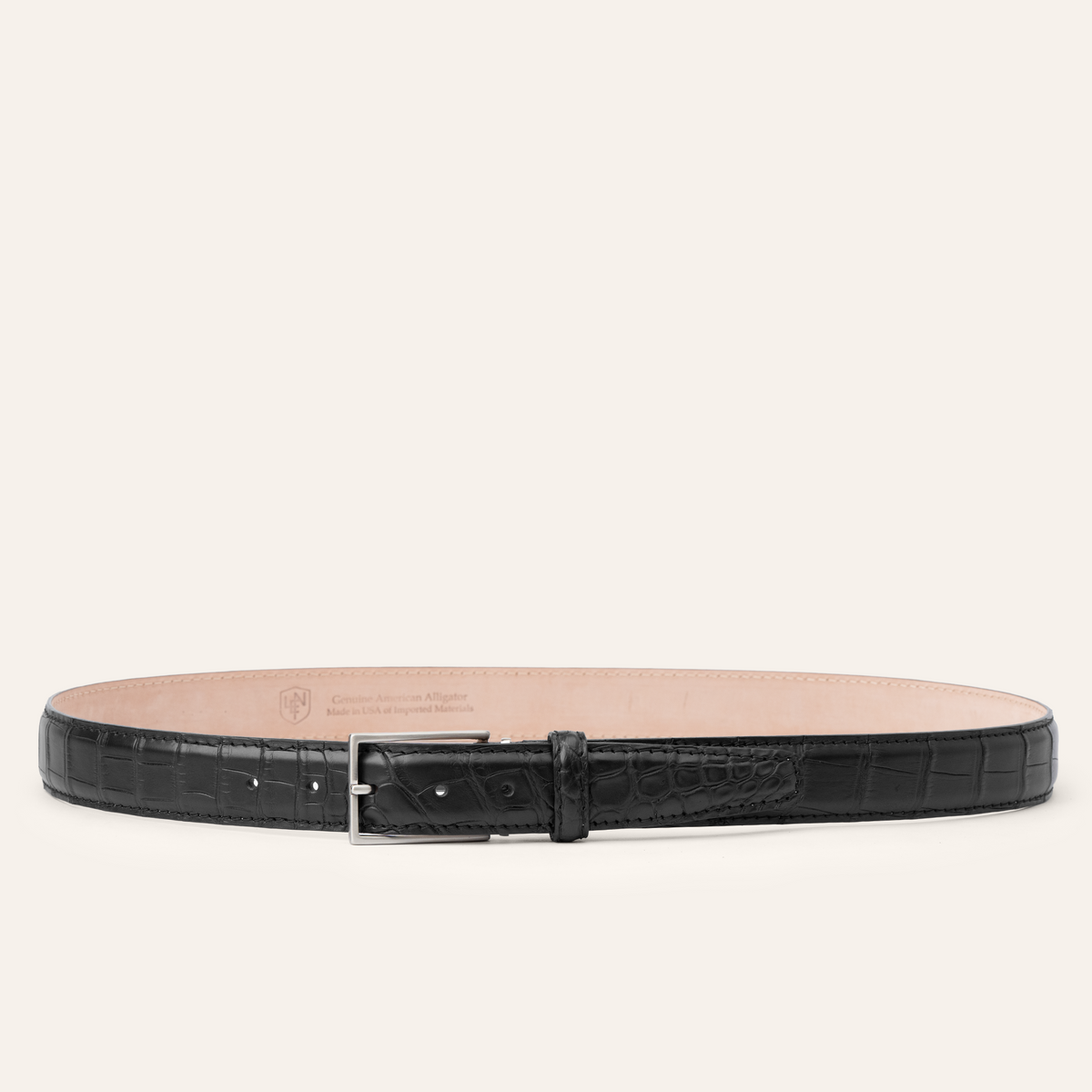 Matte American Alligator - Black 35mm