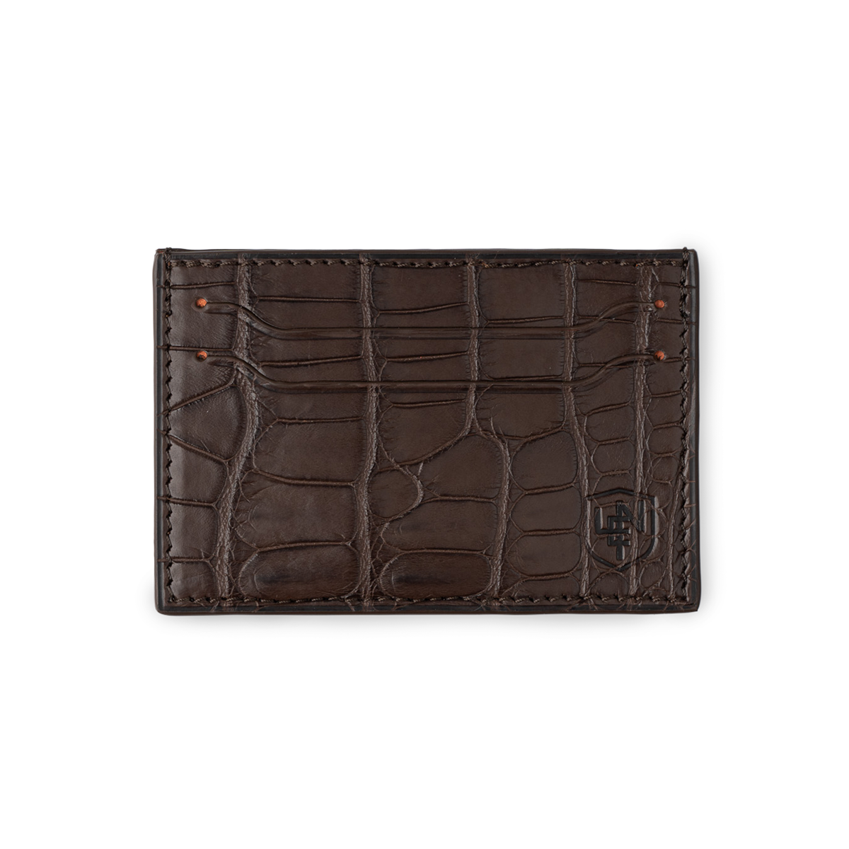 American Alligator Card Case - Brown