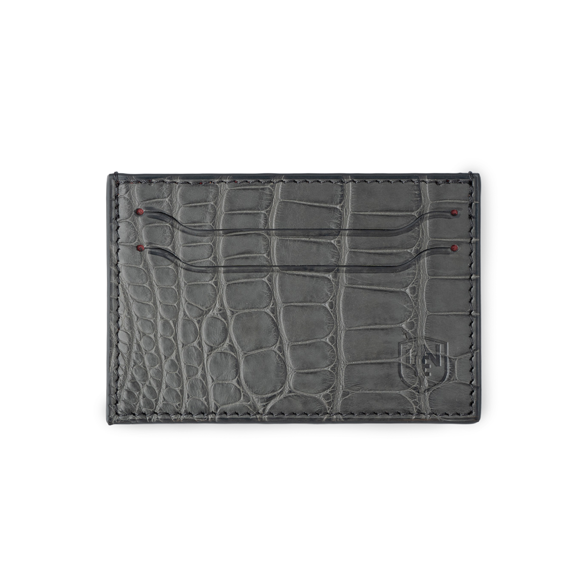 American Alligator Card Case Grey | Luxury Leather Wallet