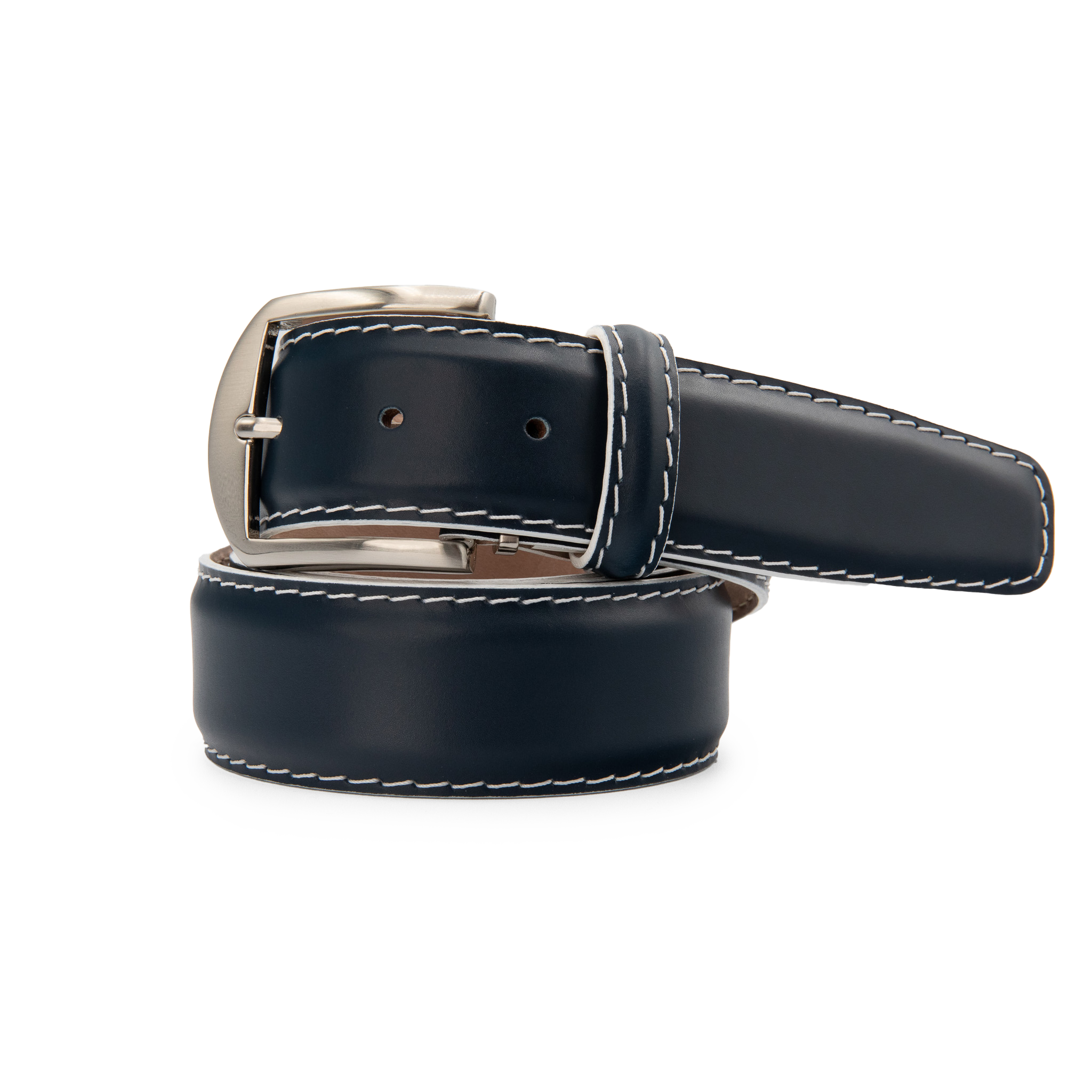 Italian Calf - Navy w/ White Edge and Stitching