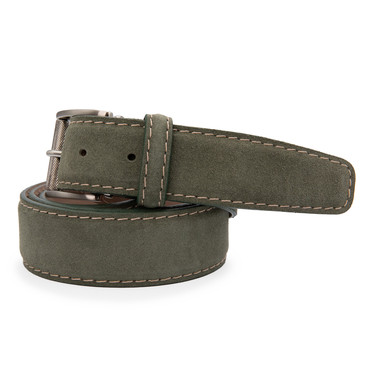 Italian Suede-Olive with Vegetable Stitching