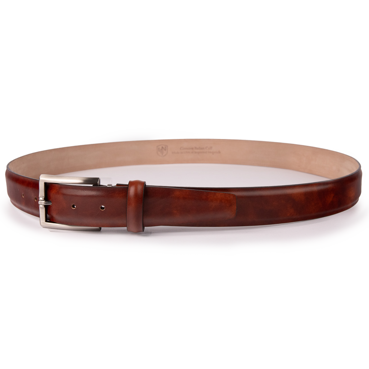 Glazed Calf Belt in Cognac Leather main image 1