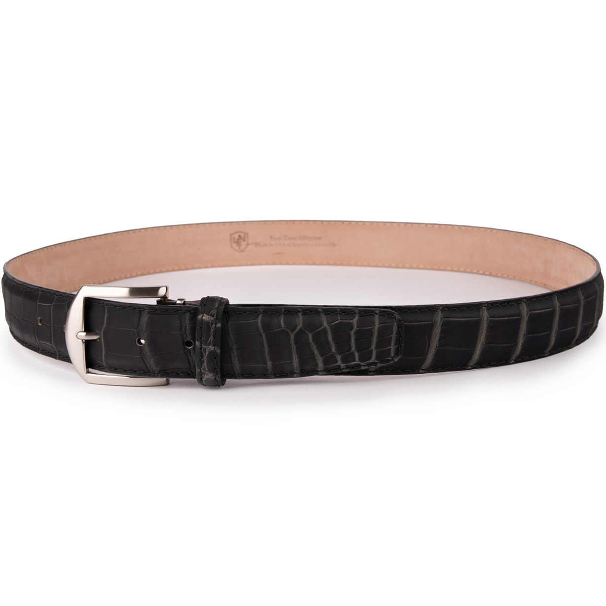 Ultra-Matte Two-Tone American Alligator - Black & Grey