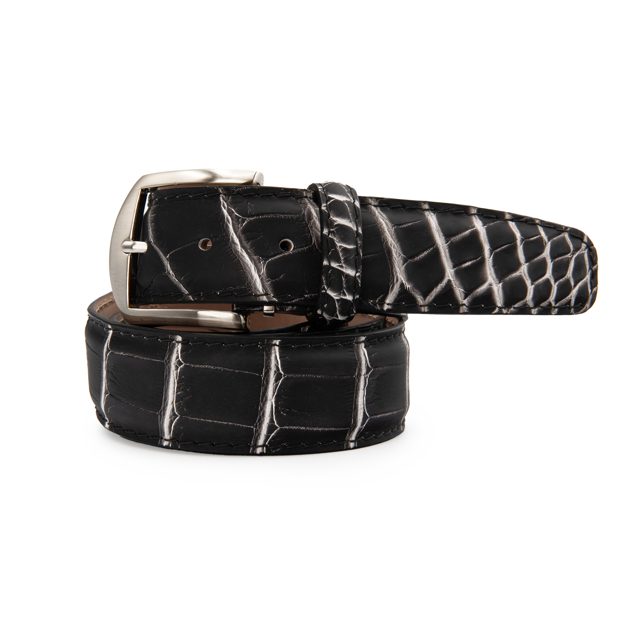Ultra-Matte Two-Tone American Alligator - Black & White