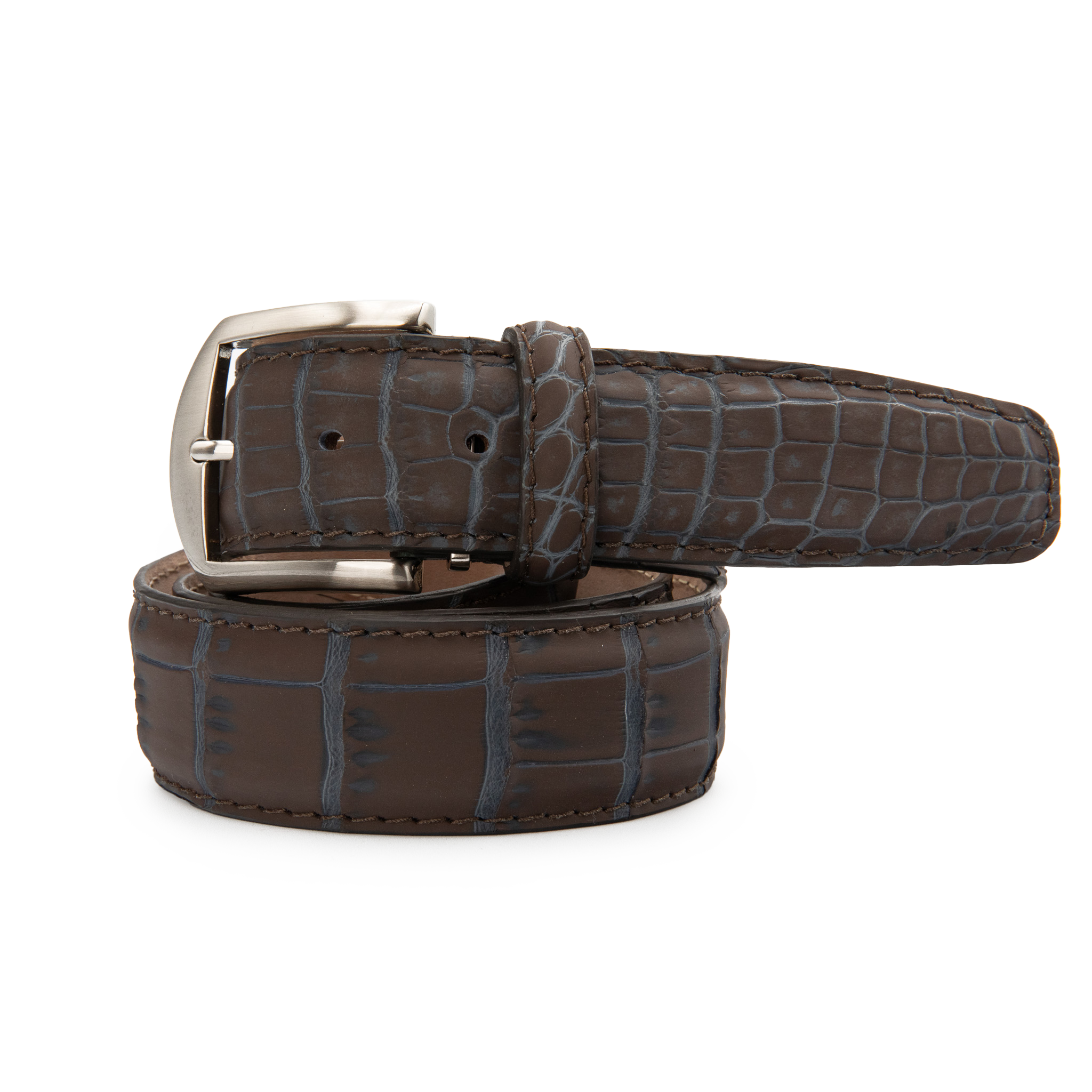 Ultra-Matte Two-Tone American Alligator - Whiskey & Denim