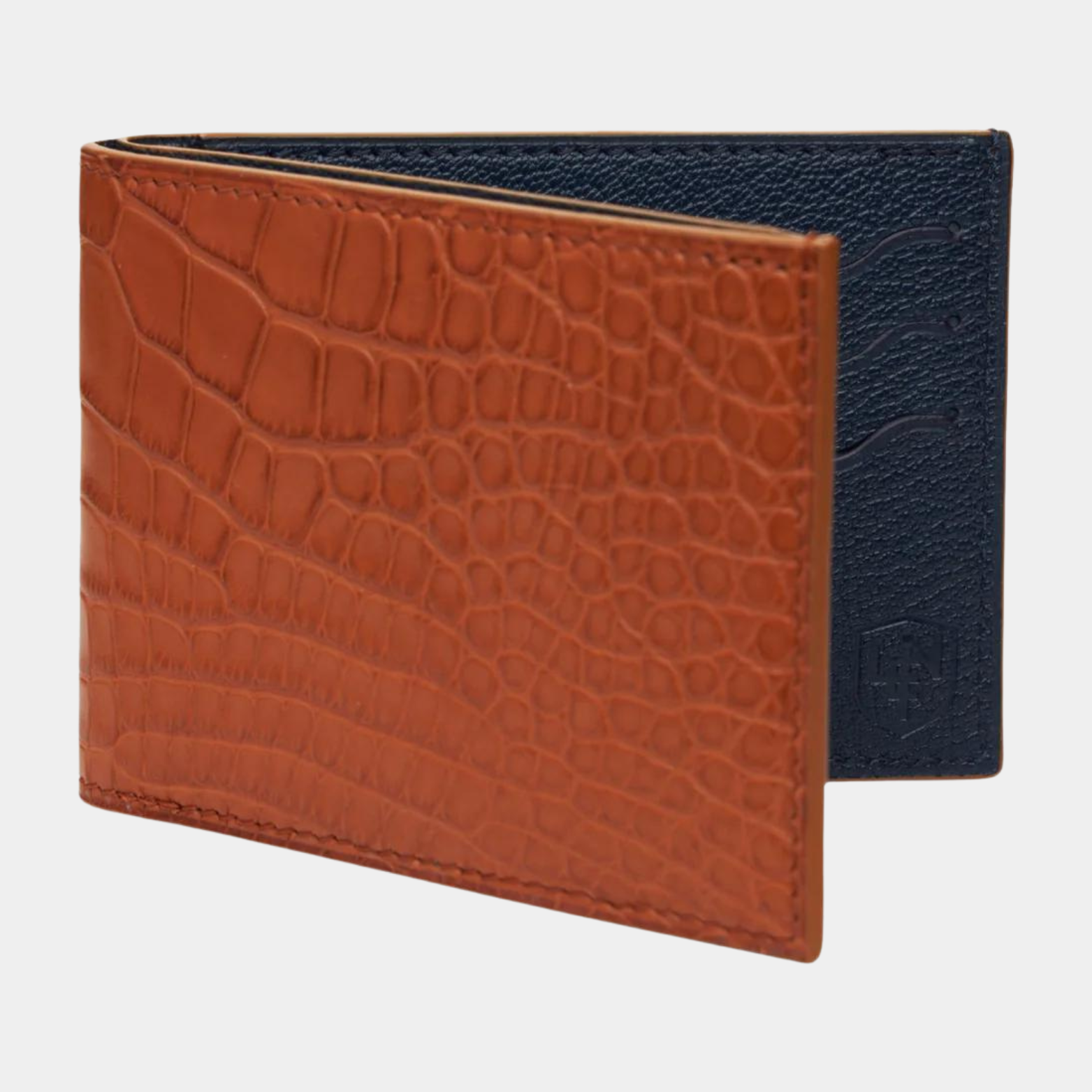 American Alligator Bifold - Cognac & Ink