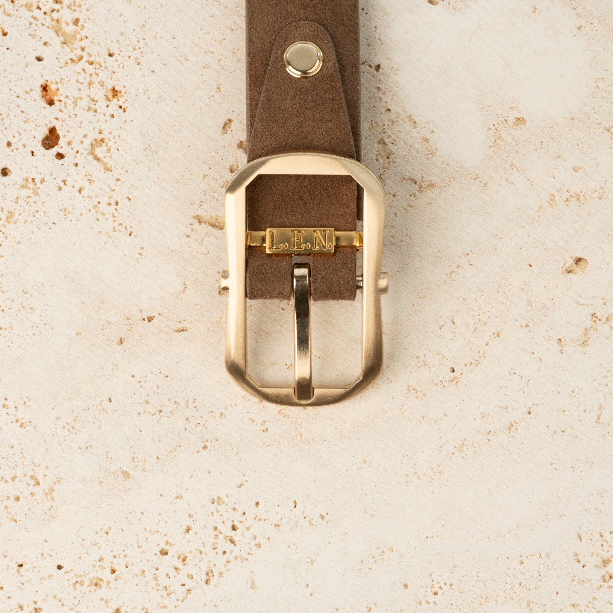 25mm Solid Brass Oval Heel Bar Buckle - Brushed Light Gold - 1654/25/G