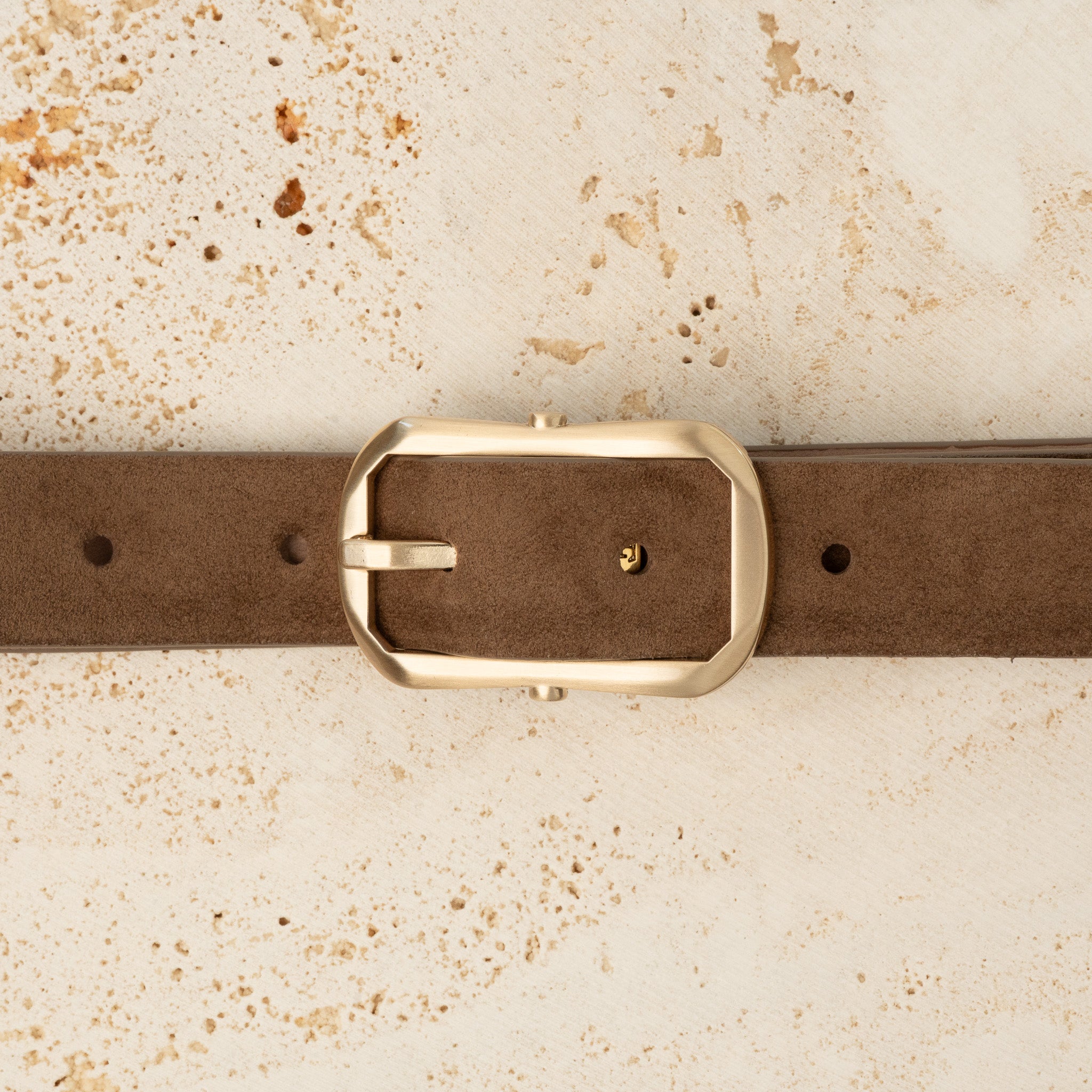 25mm Solid Brass Oval Heel Bar Buckle - Brushed Light Gold - 1654/25/G