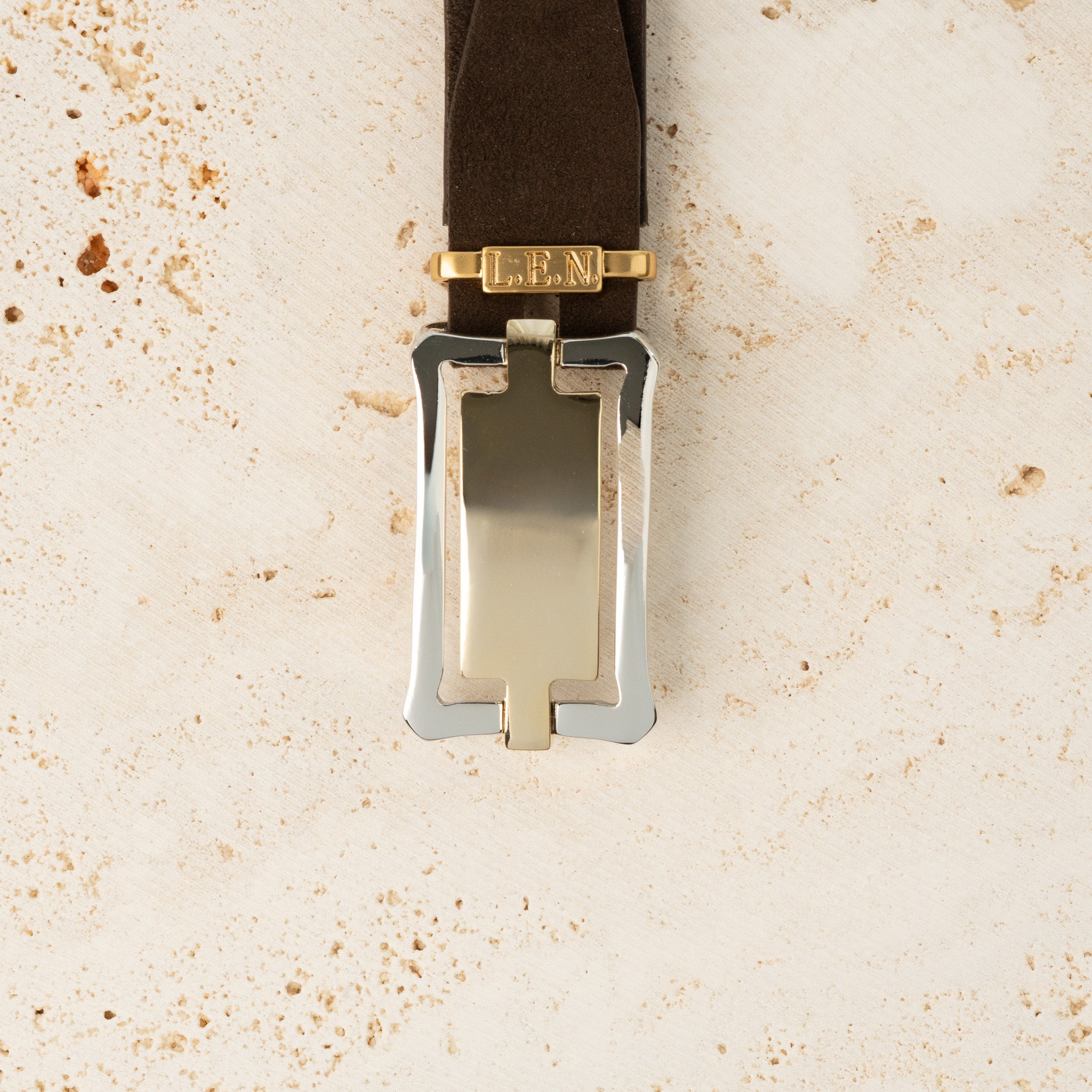 25mm Rectangular Inset Buckle - Light Gold Palladium - 1691/25/G