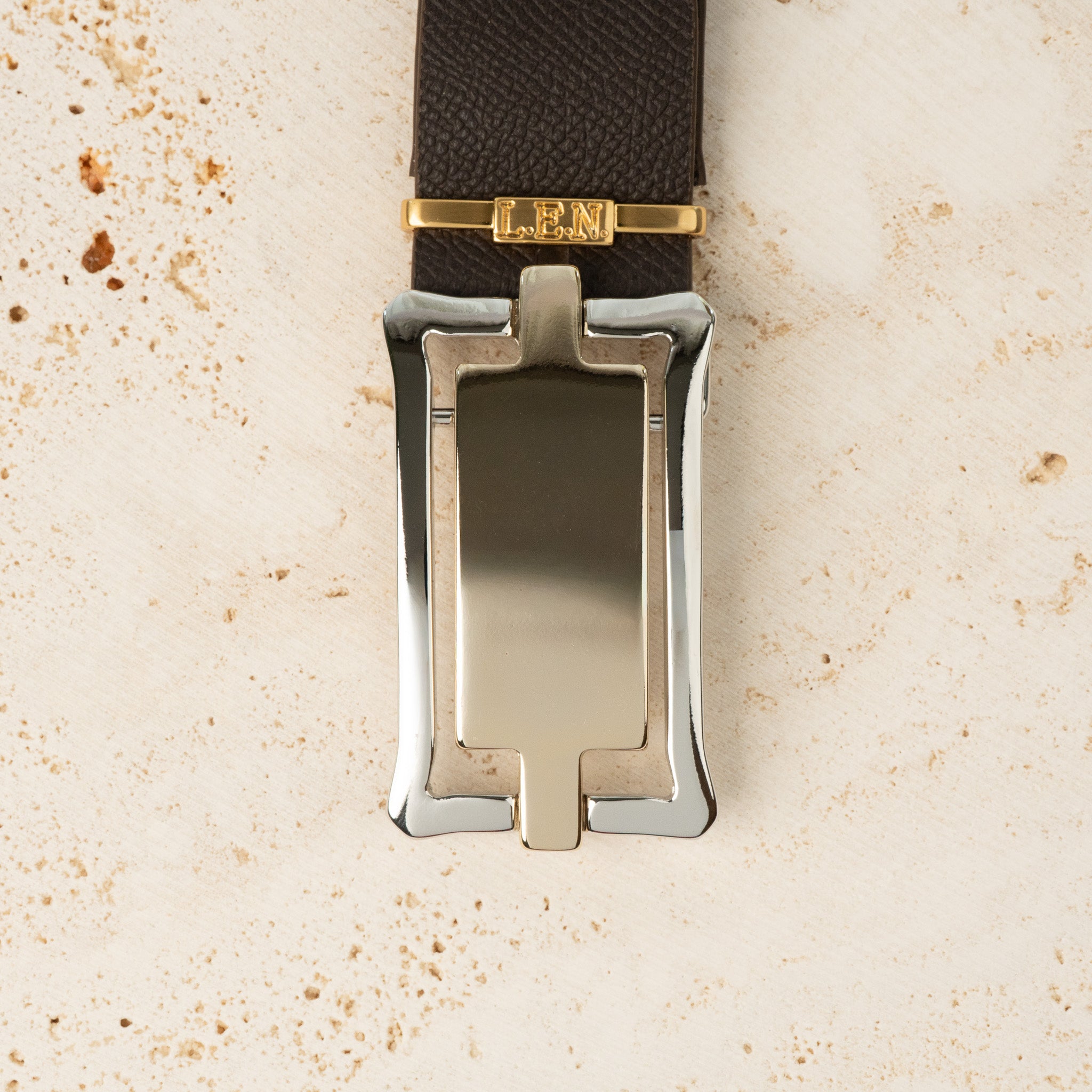 35mm Rectangular Inset Buckle - Light Gold Palladium - 1691/35/G