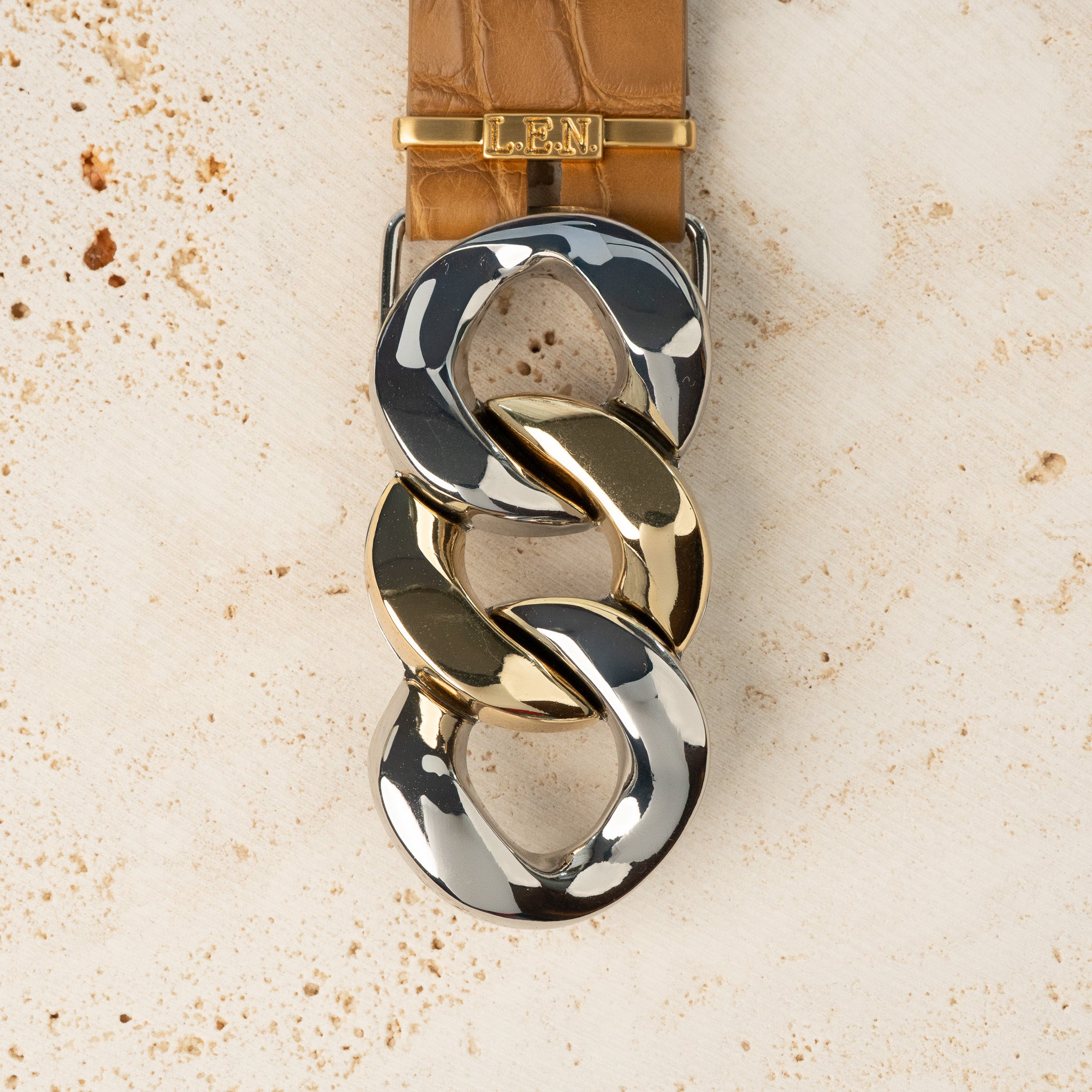 35mm Dual Finish Chain Buckle - Light Gold Palladium - 2063/35/G