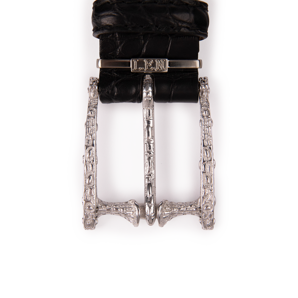 35mm Sterling Silver Buckle with Crocodile Texture 3293-35-SS
