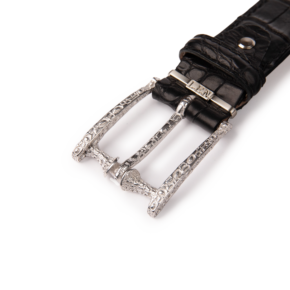 35mm Sterling Silver Buckle with Crocodile Texture 3293-35-SS