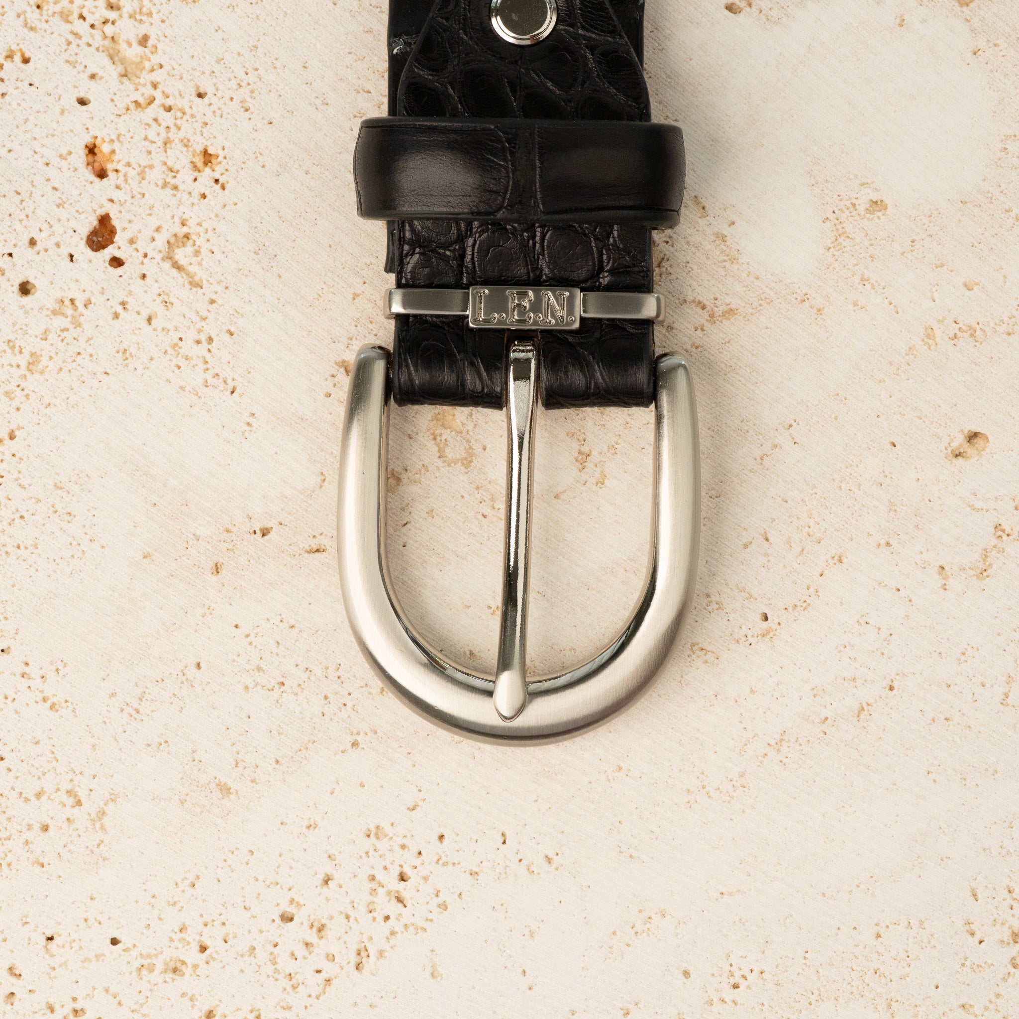 35mm Solid Brass Chunky Oblong Buckle - Matte Nickel - 3380/35/N