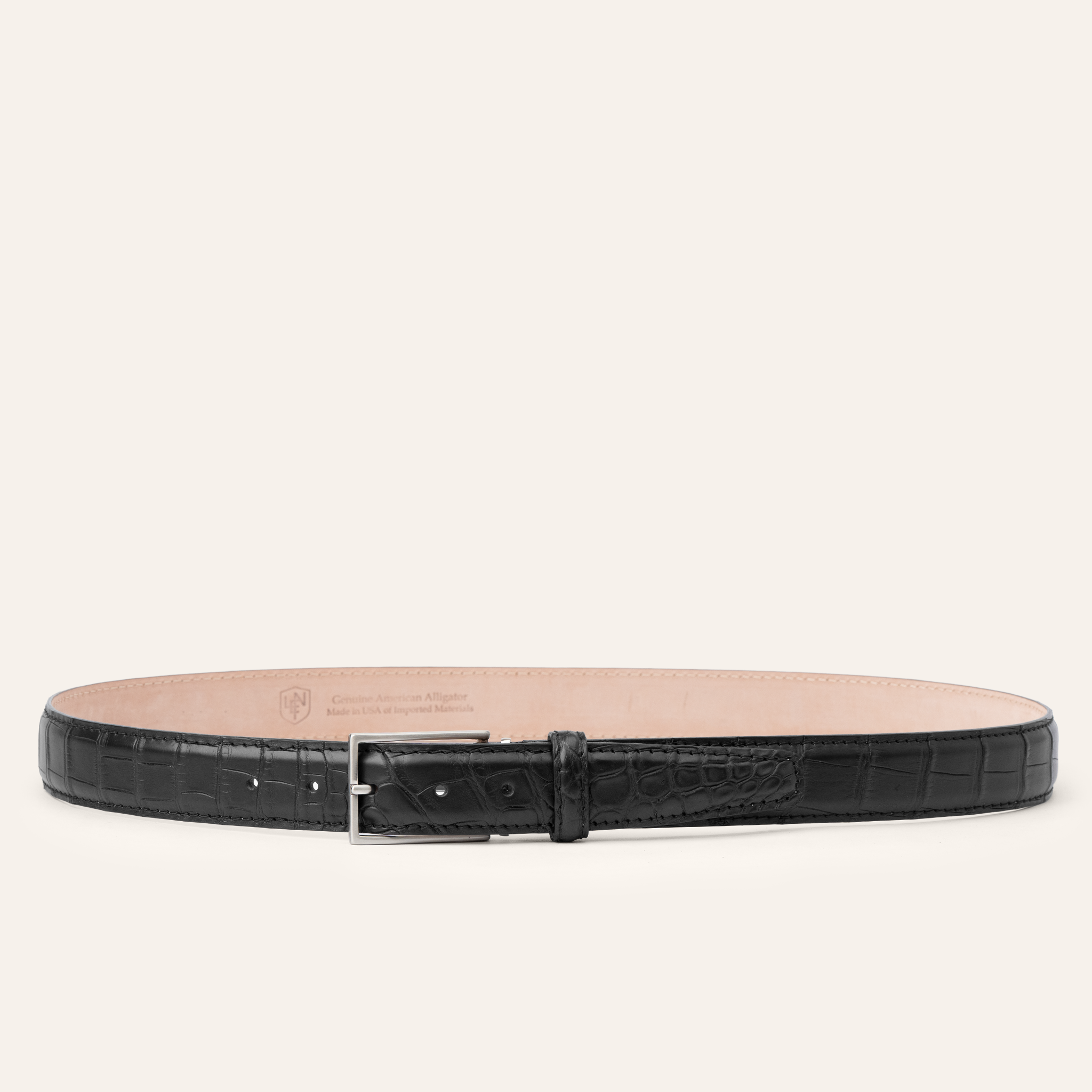 Matte American Alligator - Black 35mm