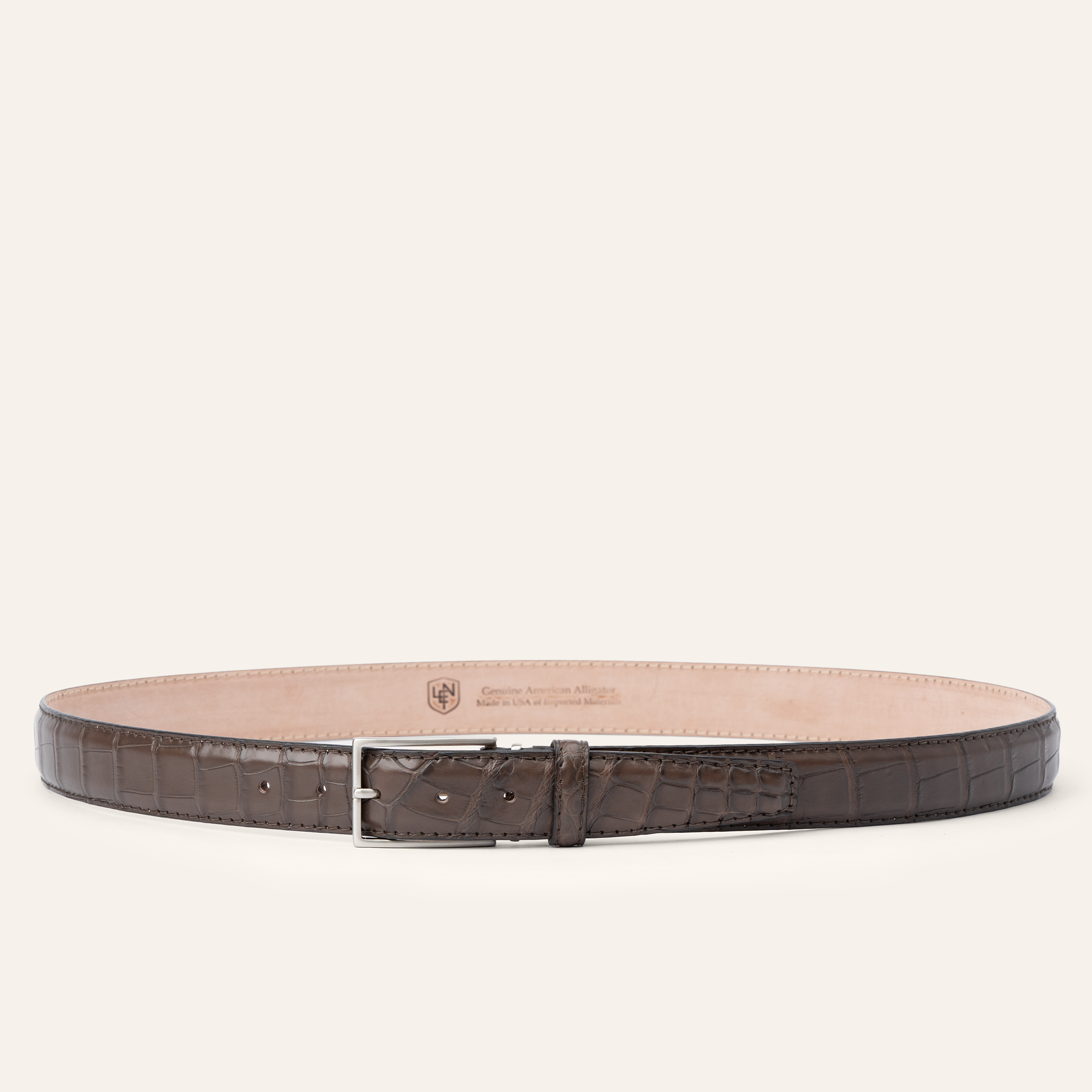 Matte American Alligator - Brown 35mm