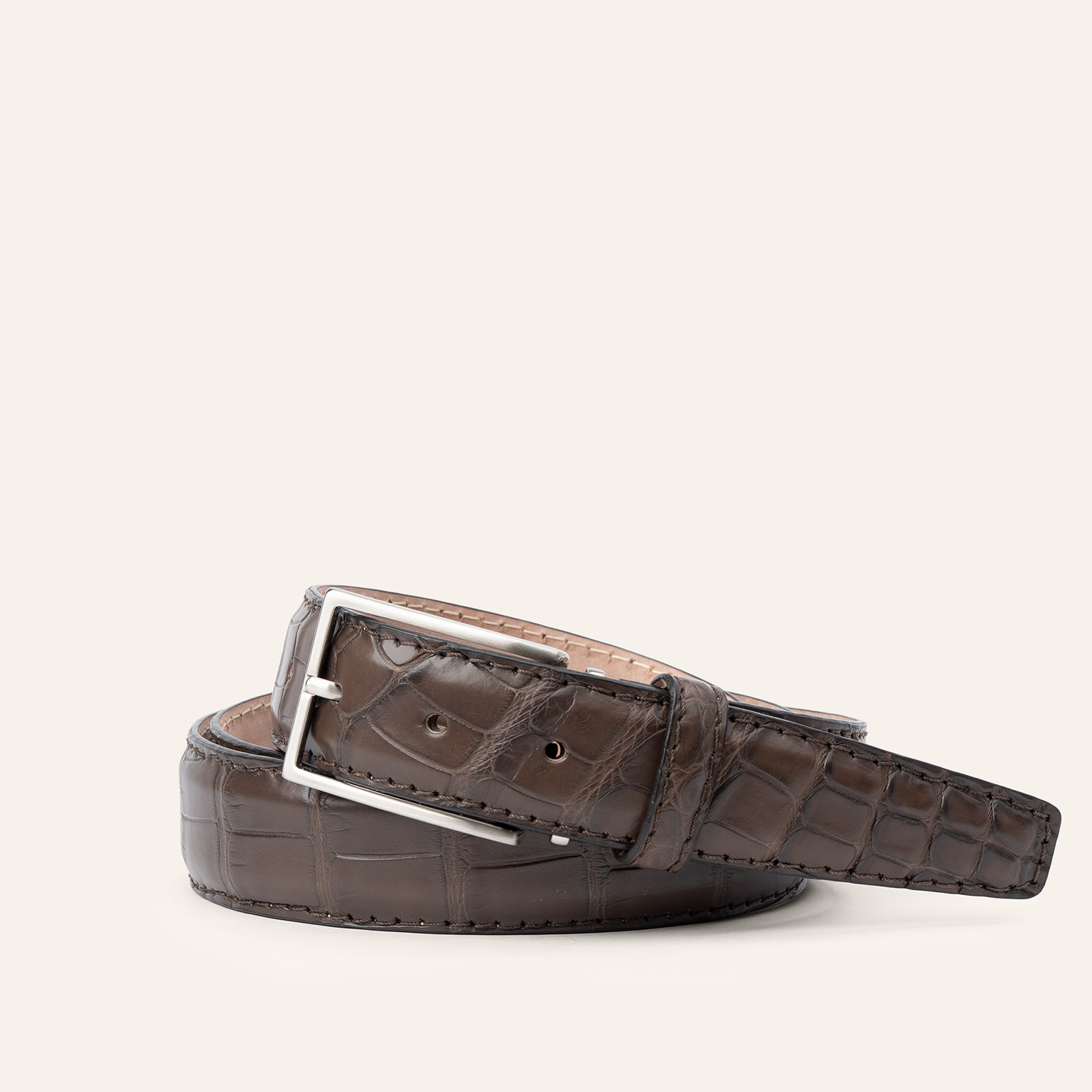 Matte American Alligator - Brown 35mm