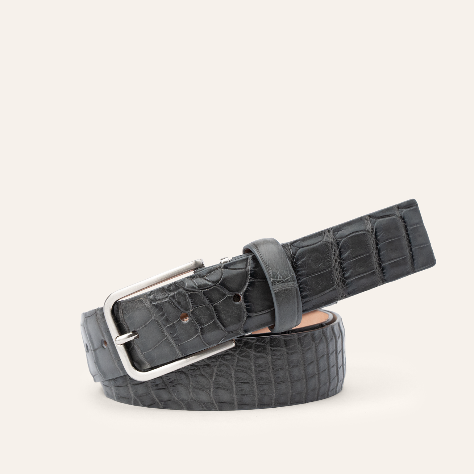Matte American Alligator - Grey 35mm