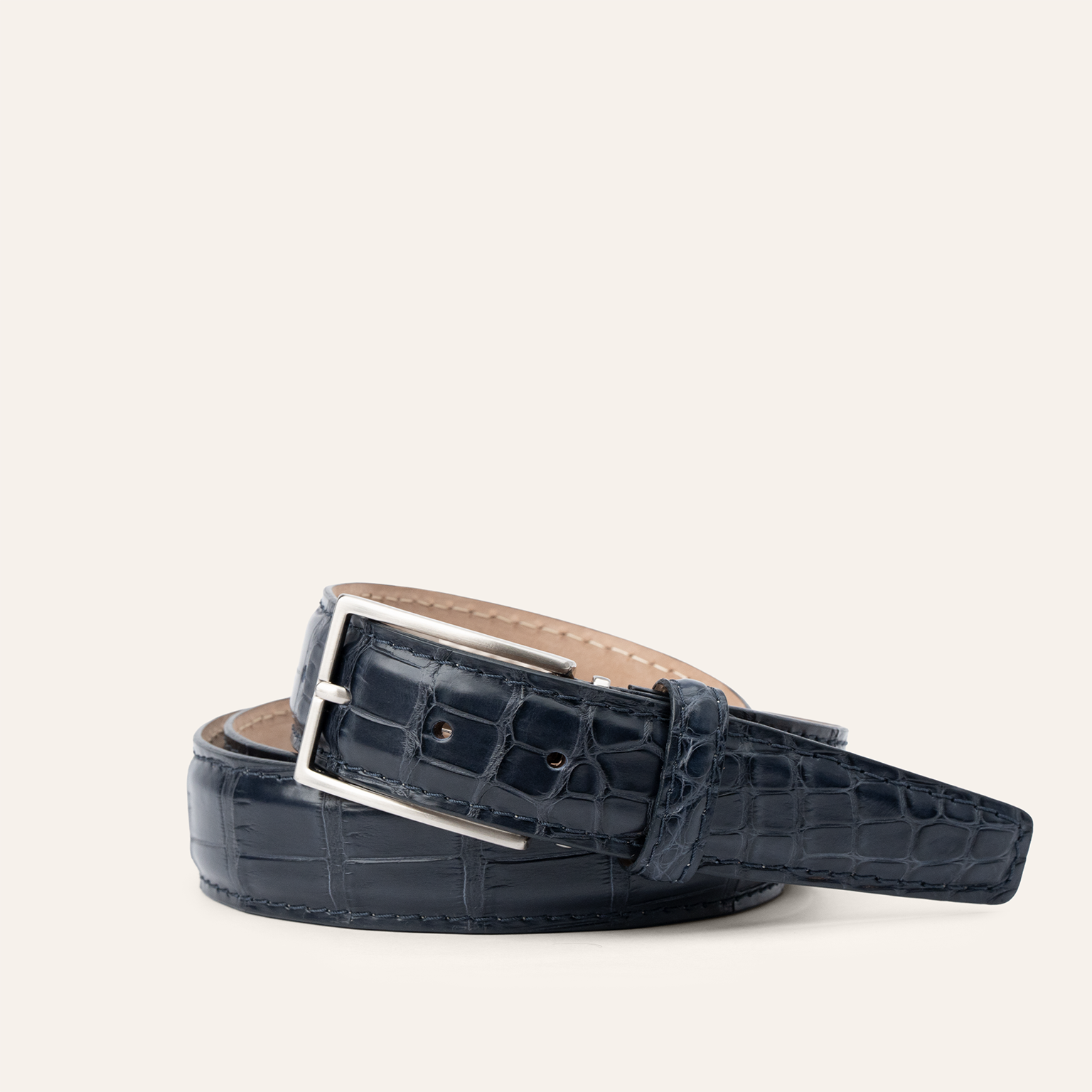 Matte American Alligator - Navy 35mm