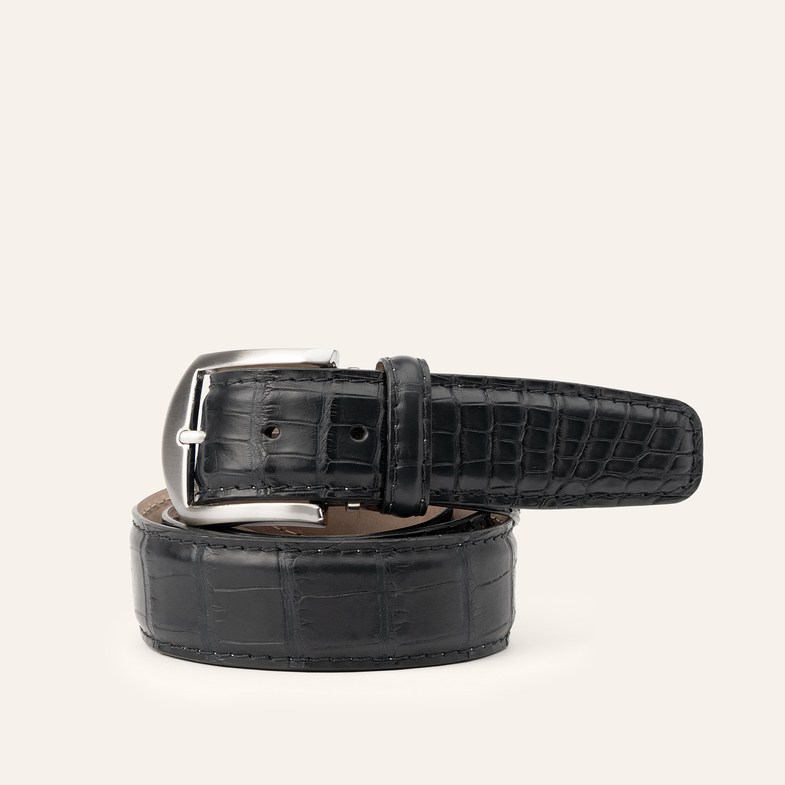 Matte American Alligator - Black 40mm